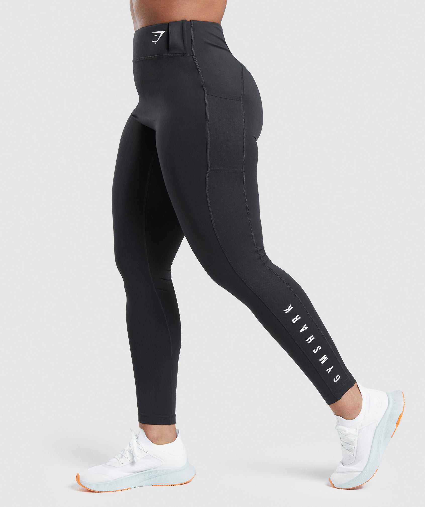 Legginsy Damskie Gymshark Sportowe Czarne | FKYJ81765