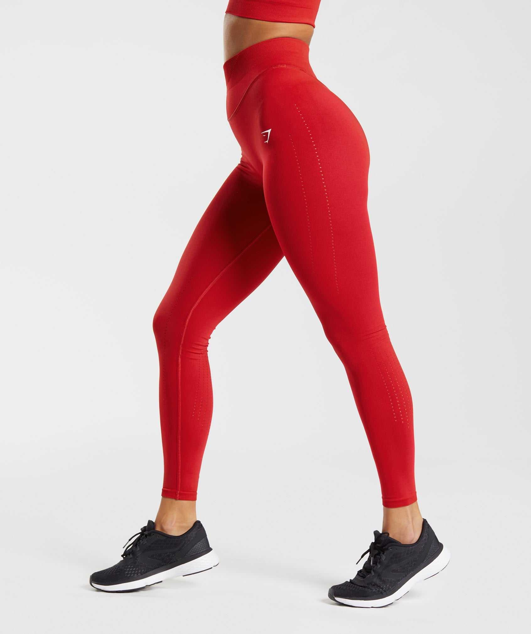 Legginsy Damskie Gymshark Sweat Seamless Sculpt Czerwone | BYLA10934