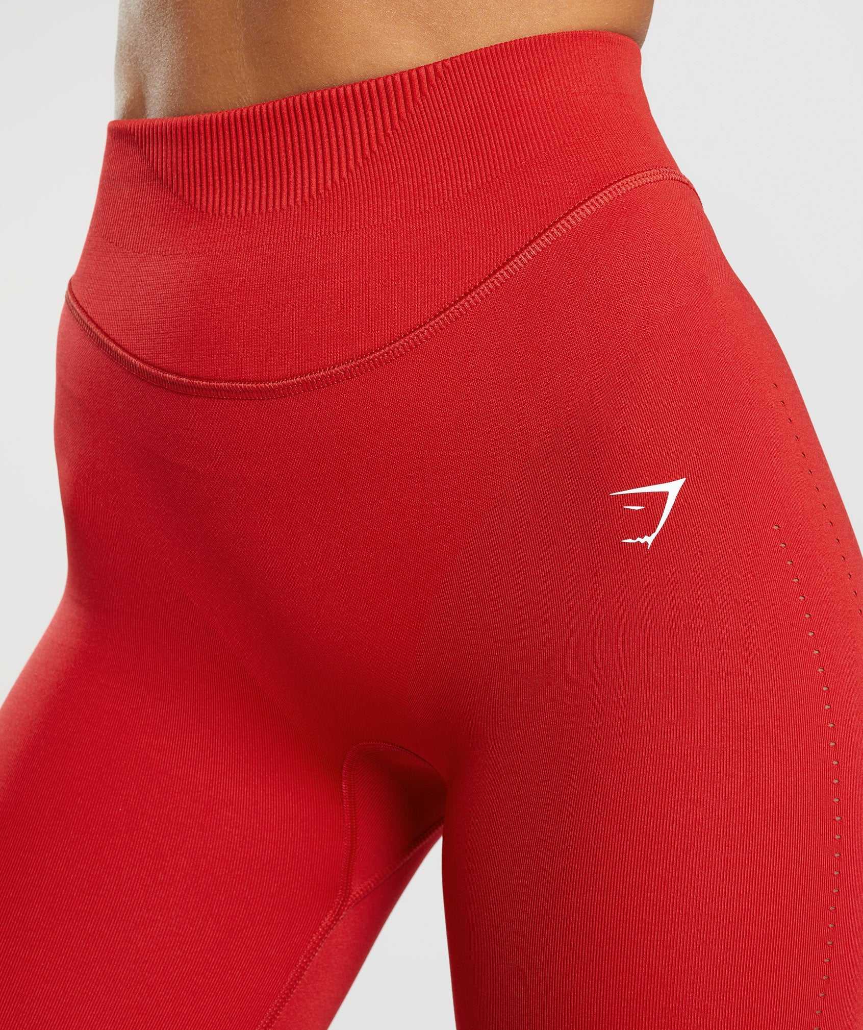 Legginsy Damskie Gymshark Sweat Seamless Sculpt Czerwone | BYLA10934