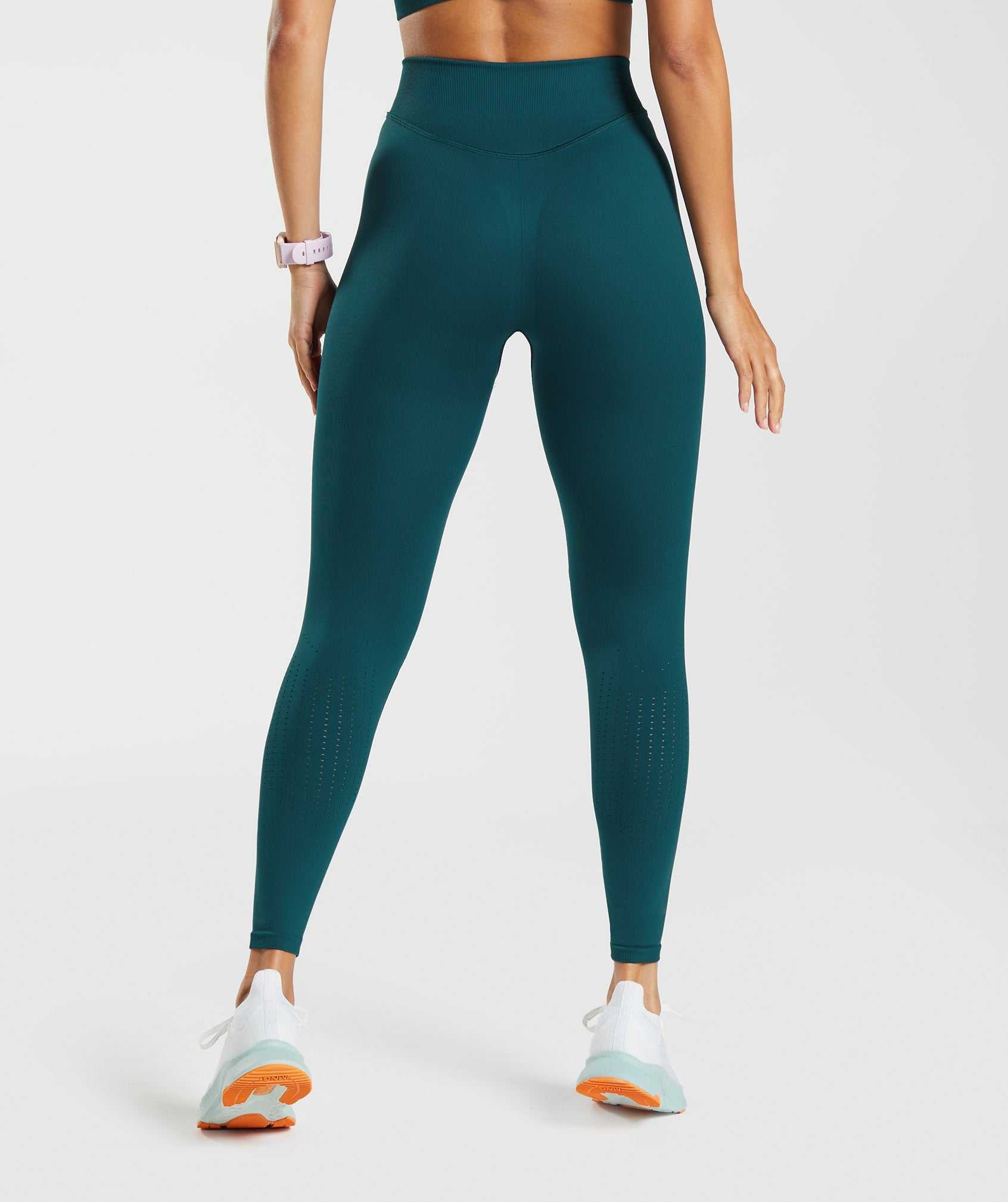 Legginsy Damskie Gymshark Sweat Seamless Sculpt Turkusowe | ECYF36589