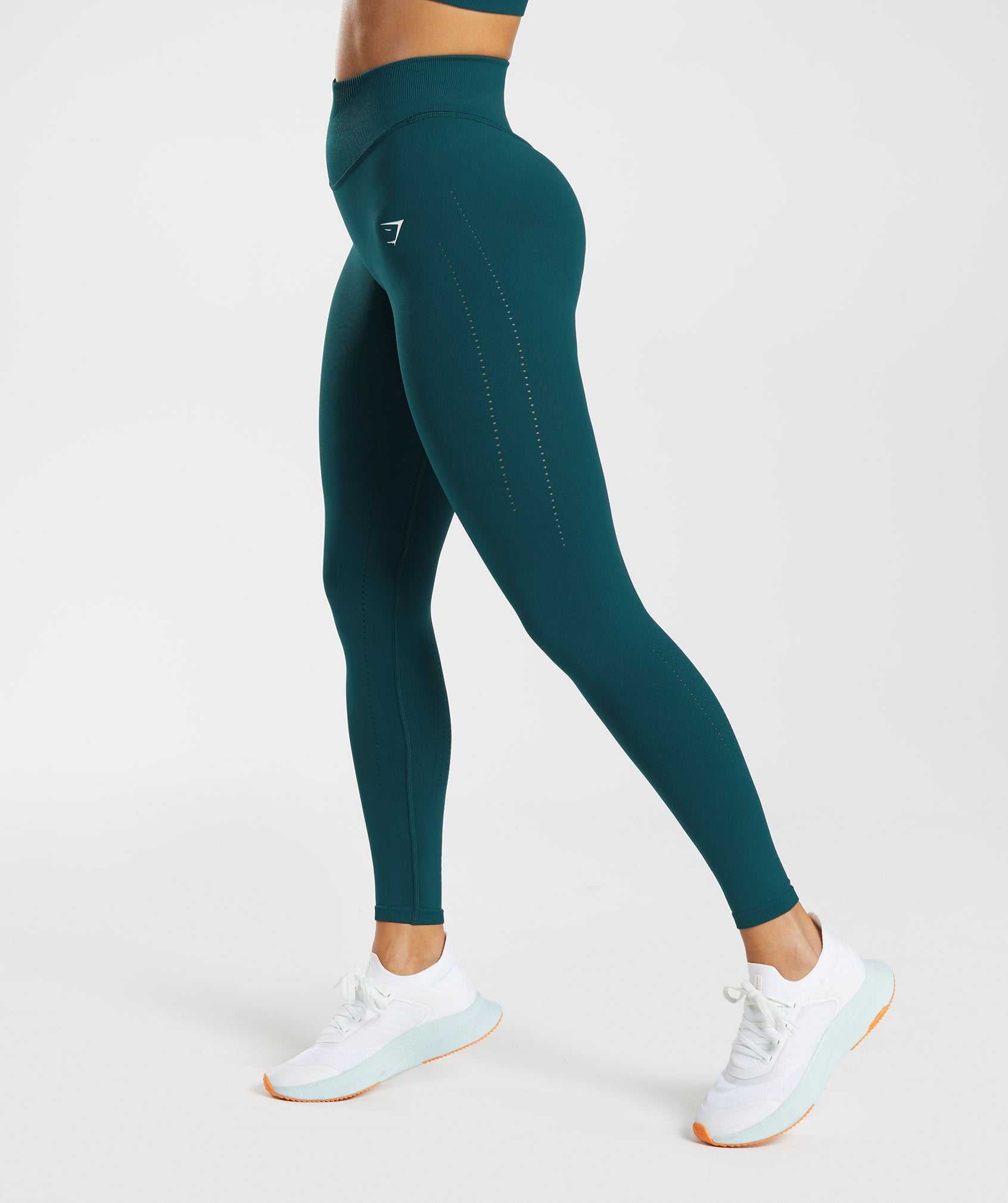 Legginsy Damskie Gymshark Sweat Seamless Sculpt Turkusowe | ECYF36589