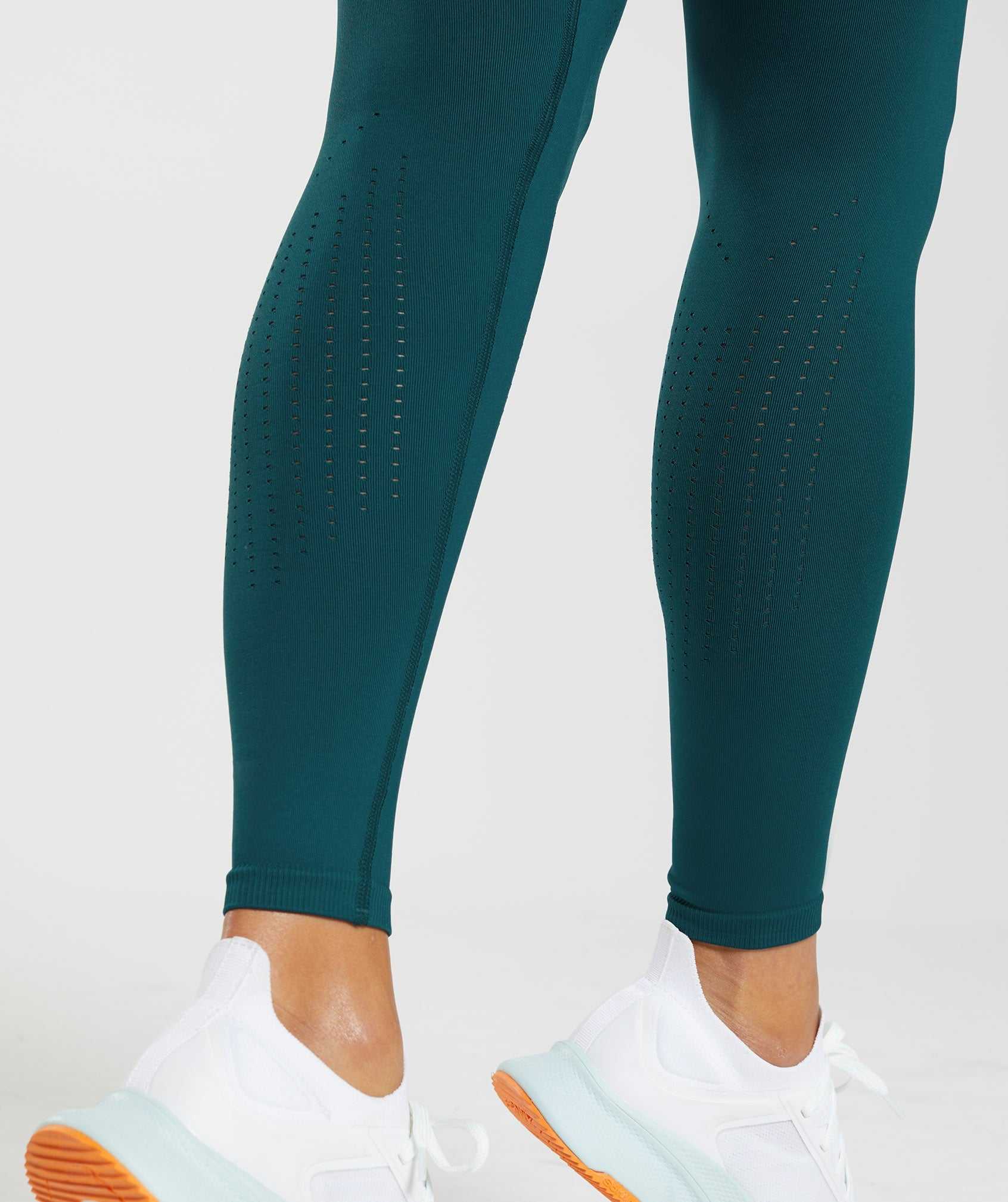 Legginsy Damskie Gymshark Sweat Seamless Sculpt Turkusowe | ECYF36589