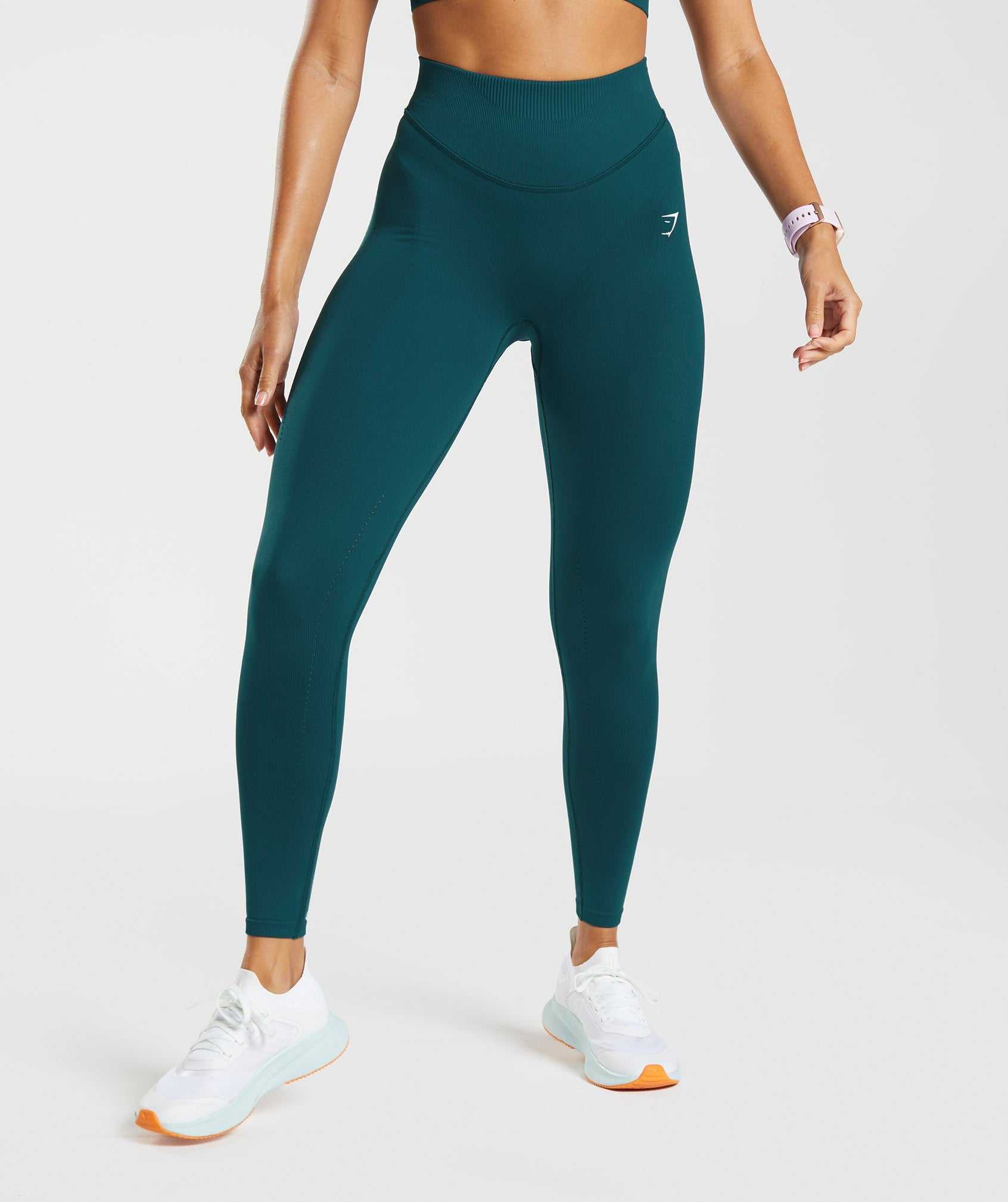 Legginsy Damskie Gymshark Sweat Seamless Sculpt Turkusowe | ECYF36589