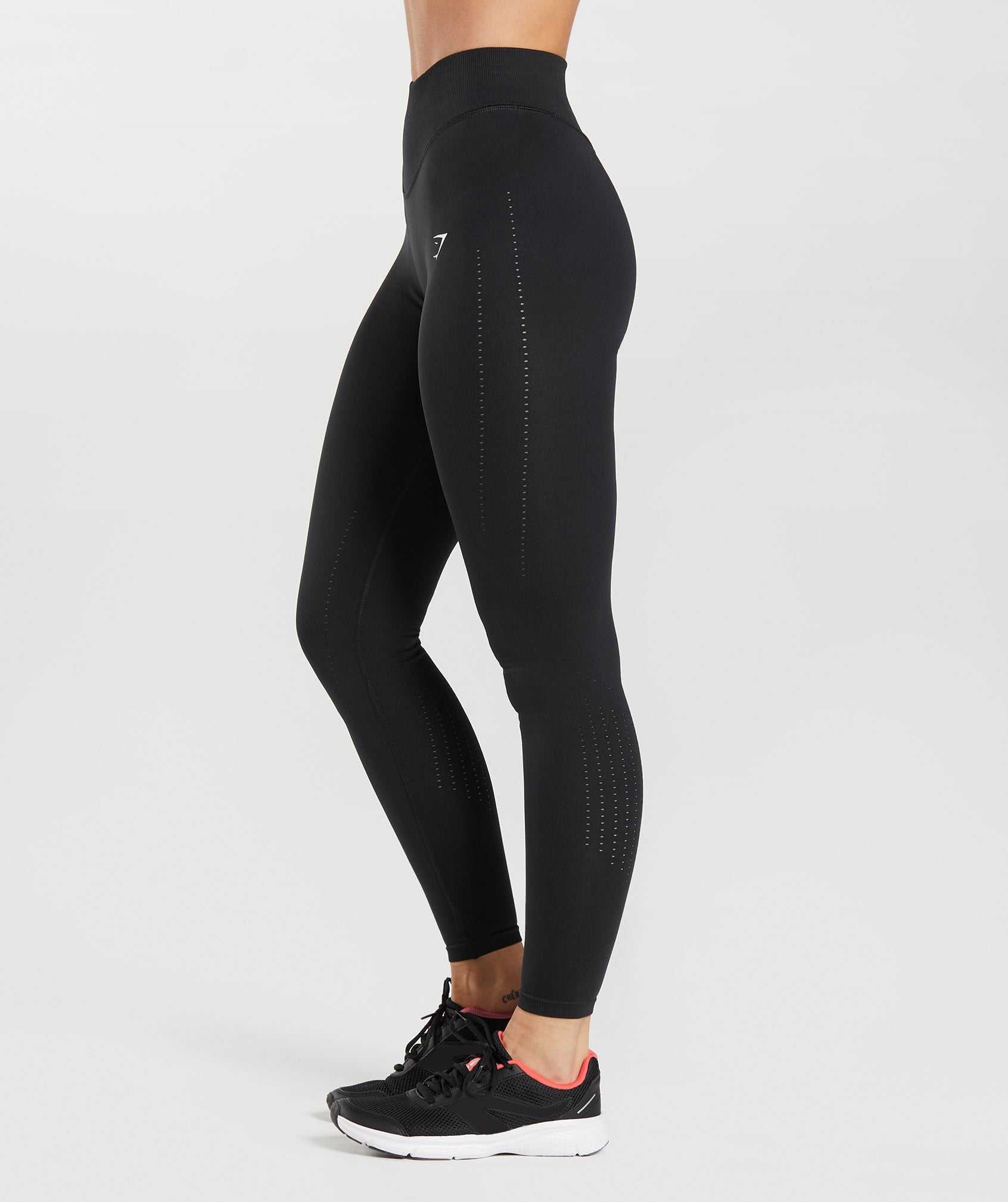 Legginsy Damskie Gymshark Sweat Seamless Sculpt Czarne | WYCR72401