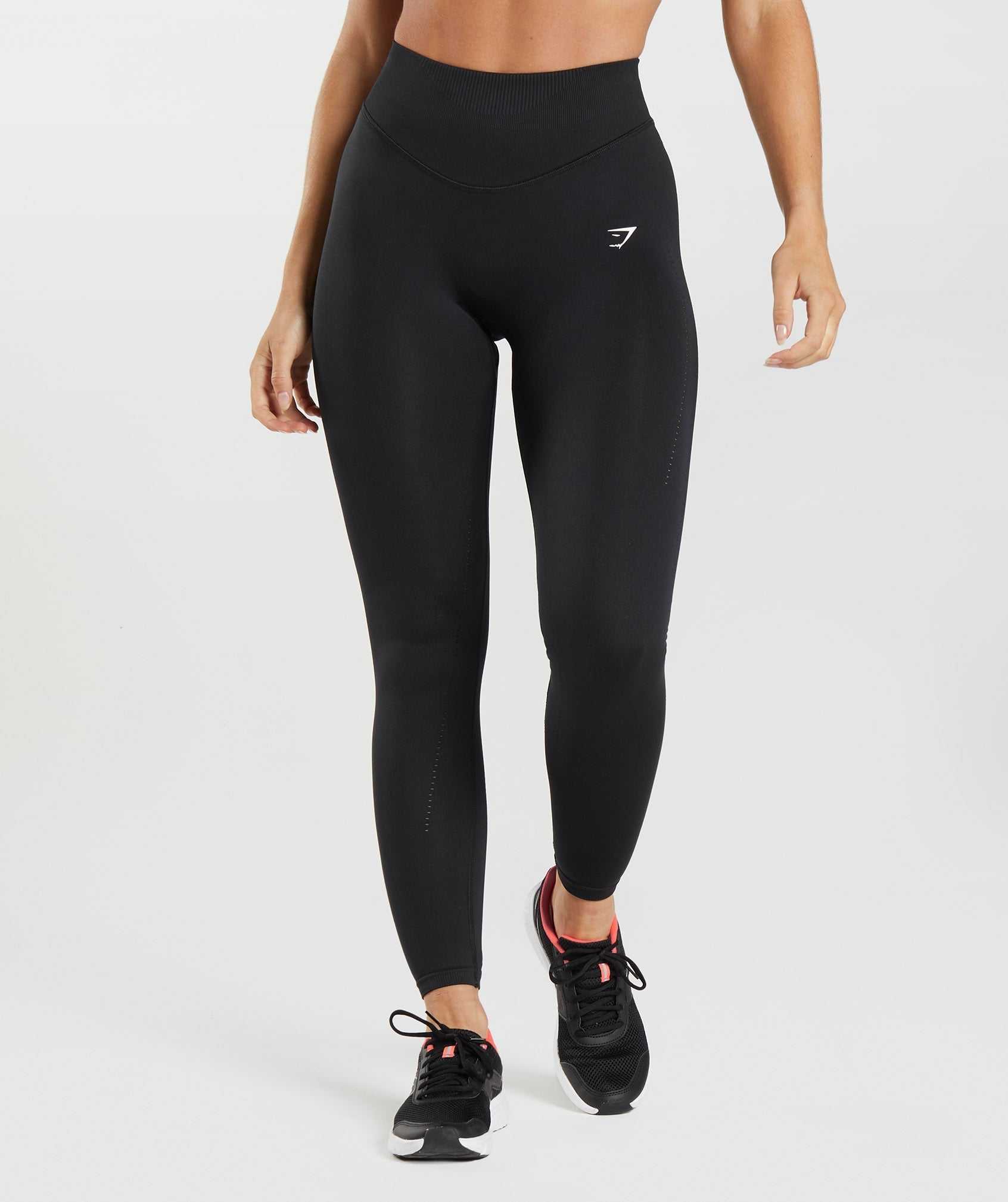 Legginsy Damskie Gymshark Sweat Seamless Sculpt Czarne | WYCR72401