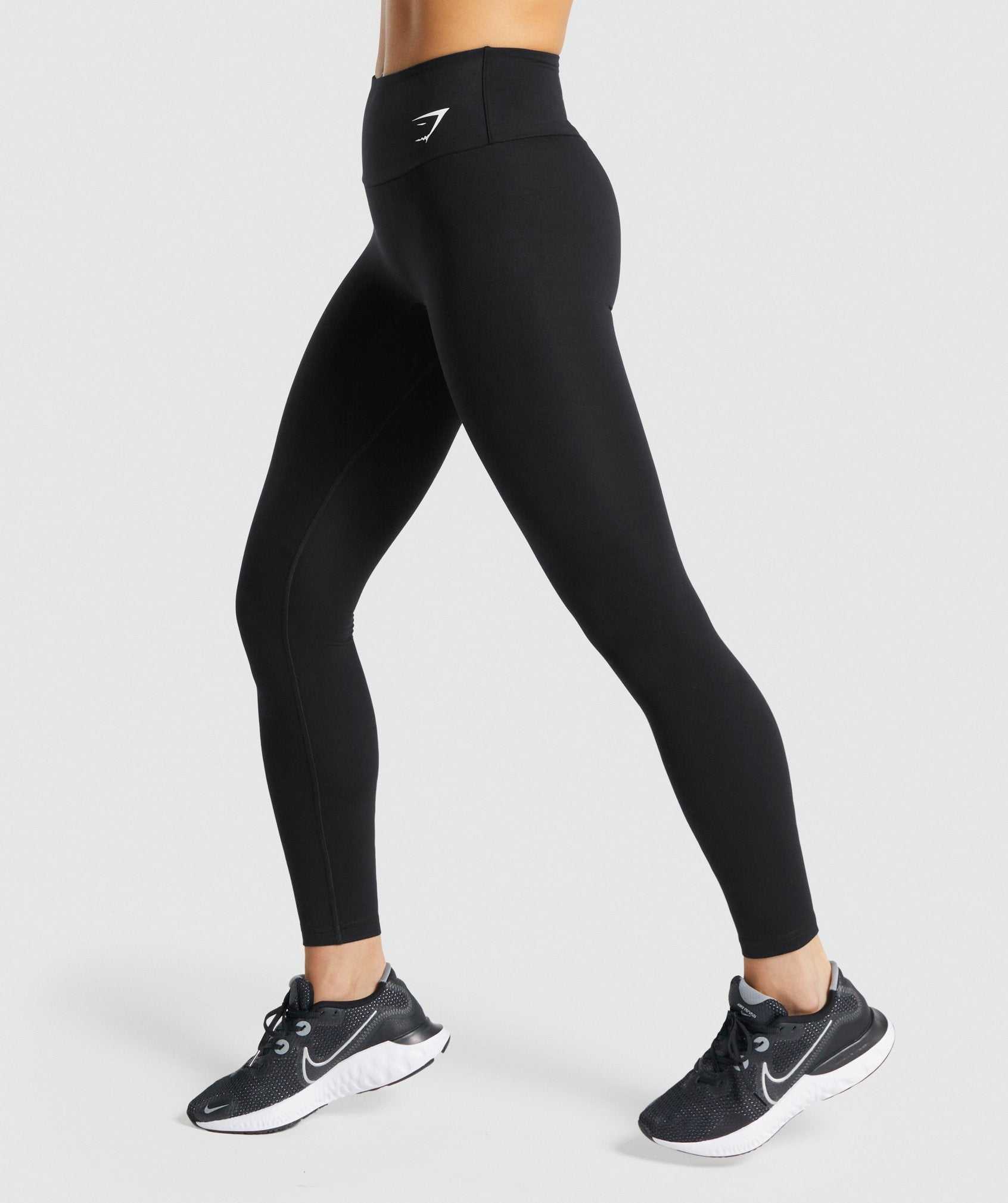 Legginsy Damskie Gymshark Treningowe Czarne | GUIT50892