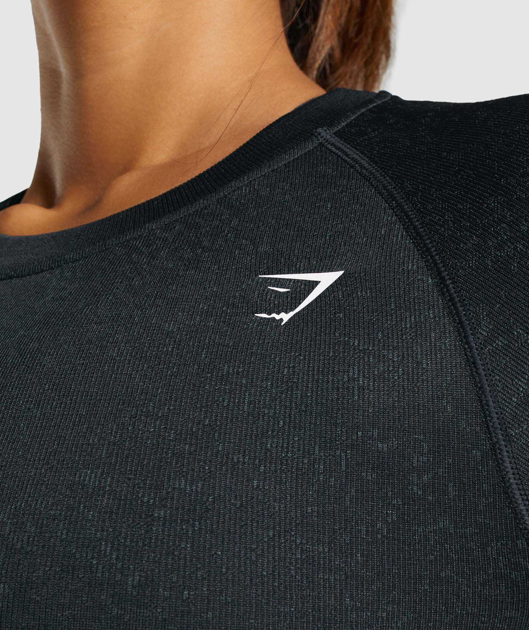 Najfatalniejszy Damskie Gymshark Adapt Fleck Seamless Long Sleeve Crop Czarne | PTMV13946