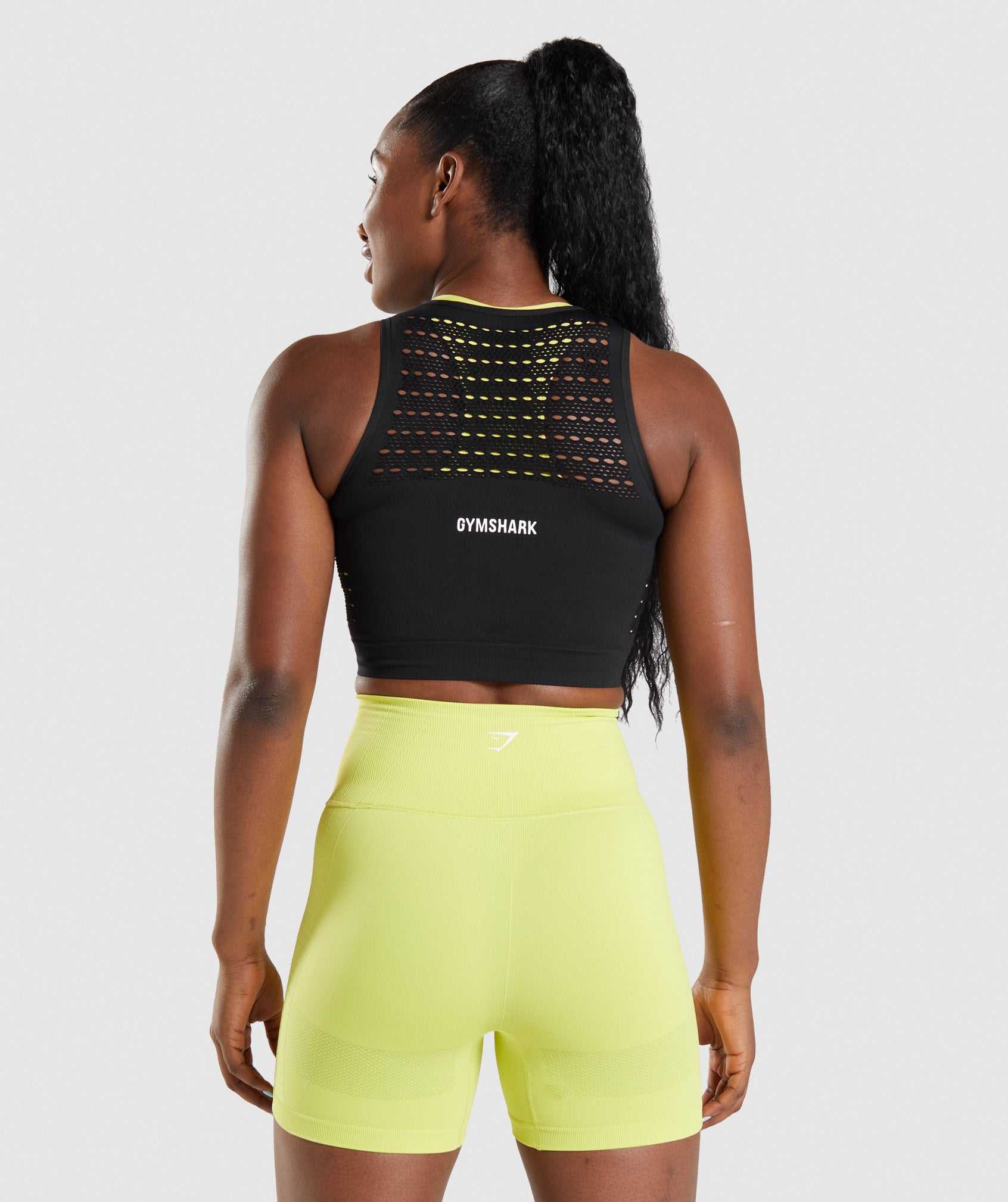 Najfatalniejszy Damskie Gymshark Energy Seamless Crop Czarne | BICU97234