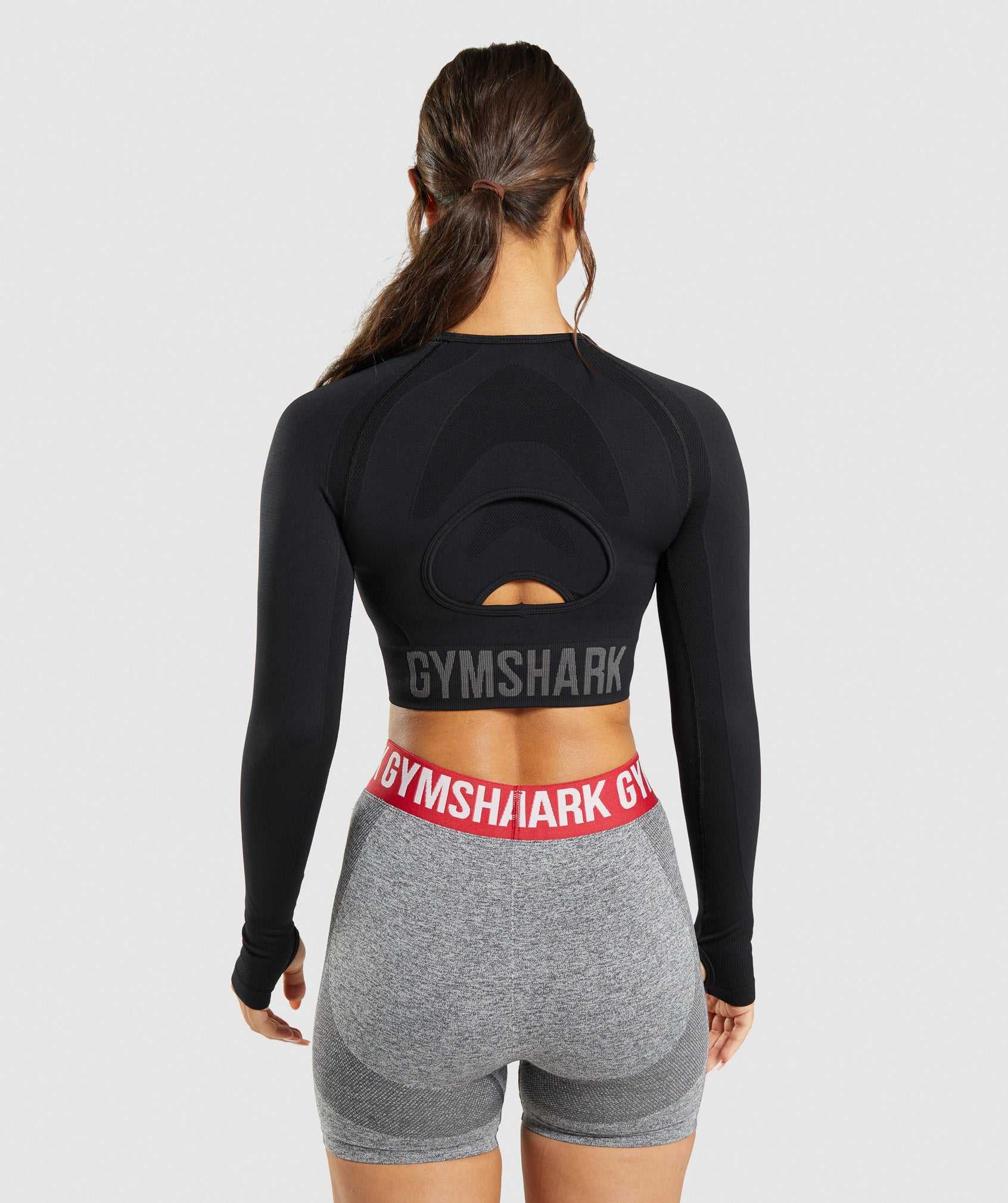 Najfatalniejszy Damskie Gymshark Flex Sports Long Sleeve Crop Czarne | BNVX80149