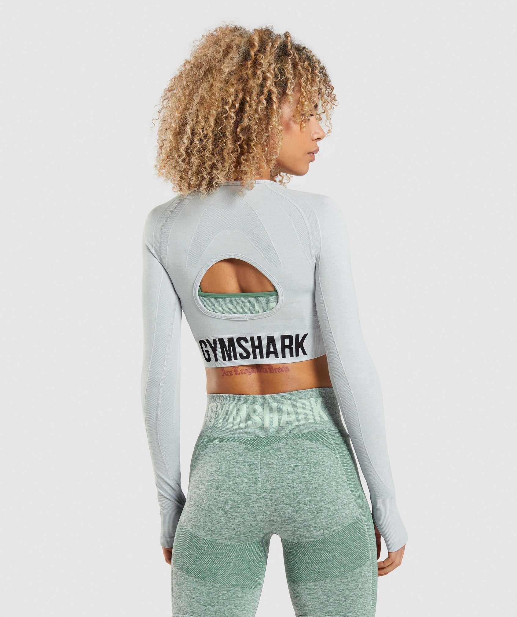 Najfatalniejszy Damskie Gymshark Flex Sports Long Sleeve Crop Głęboka Szare | HFOB78513