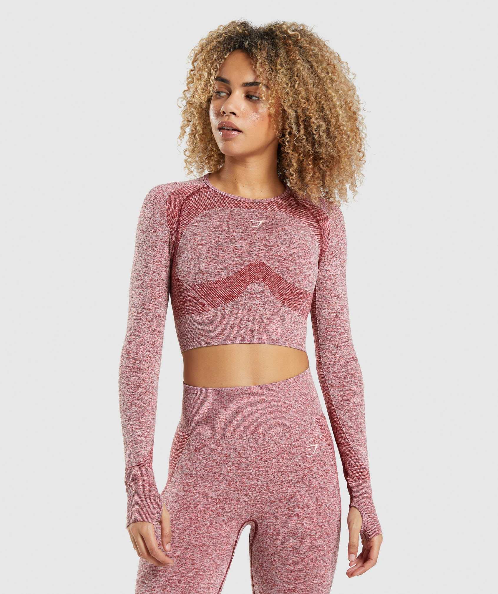 Najfatalniejszy Damskie Gymshark Flex Sports Long Sleeve Crop Bordowe | STUV92064