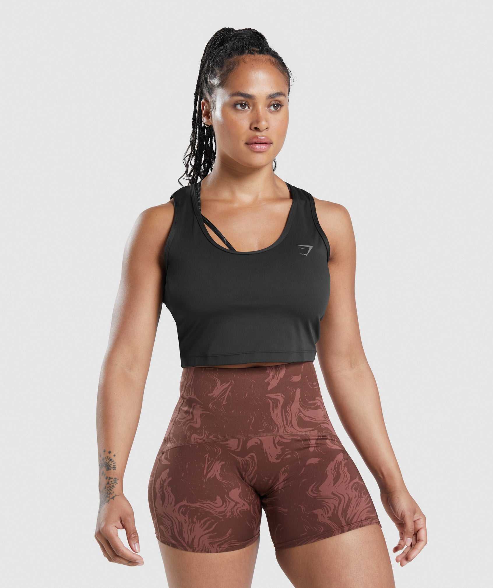 Najfatalniejszy Damskie Gymshark GS Power Open Back Cropped Czarne | HVQK57213