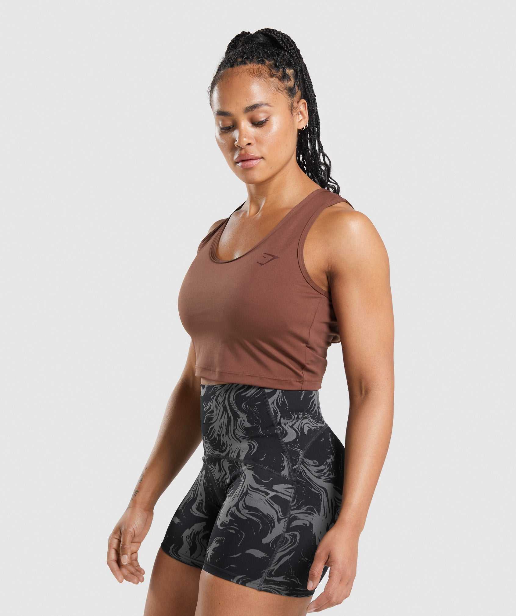 Najfatalniejszy Damskie Gymshark GS Power Open Back Cropped Różowe Brązowe | VKEG69483