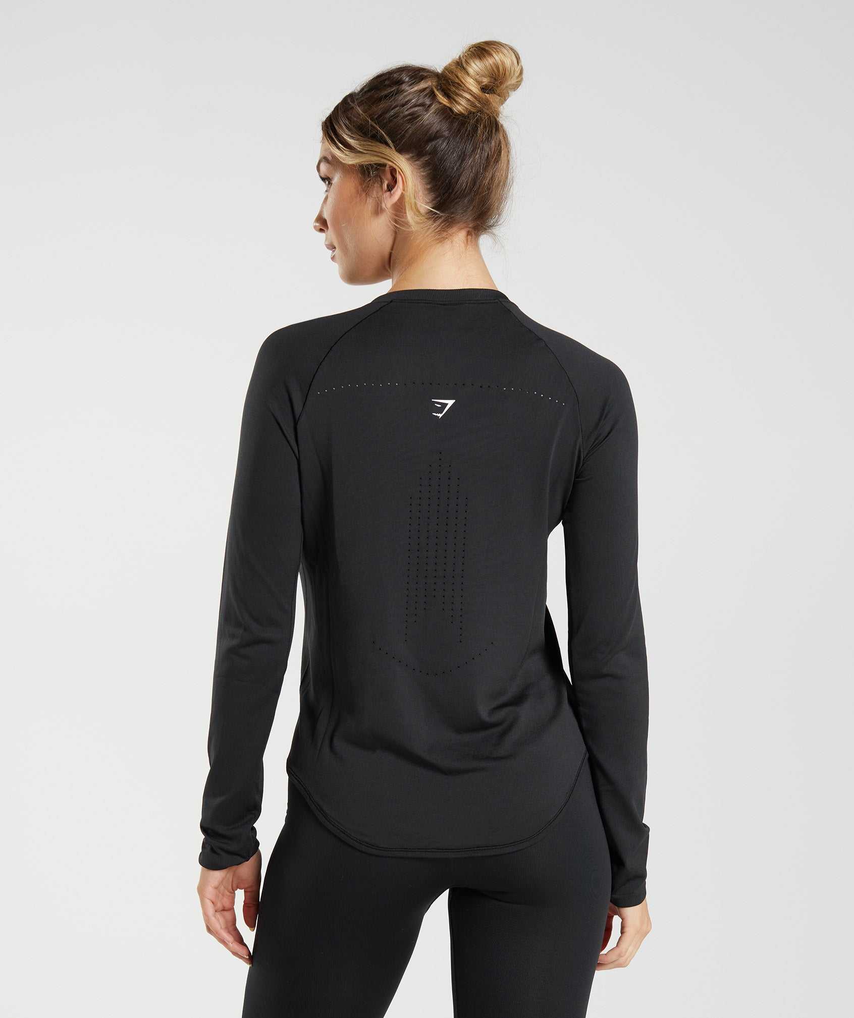 Najfatalniejszy Damskie Gymshark Sweat Seamless Long Sleeve Czarne | GQUV16720