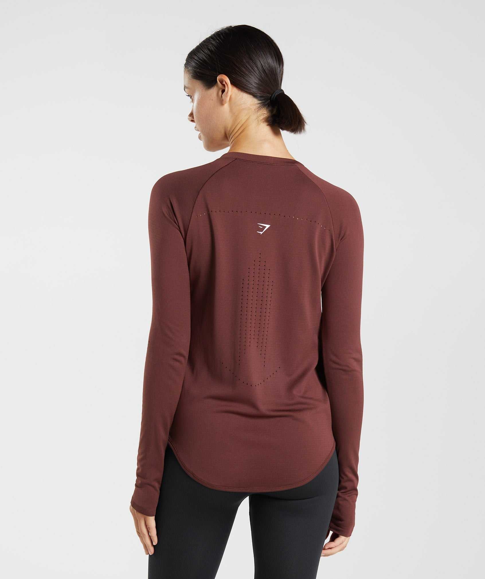 Najfatalniejszy Damskie Gymshark Sweat Seamless Long Sleeve Bordowe | JXLZ03975