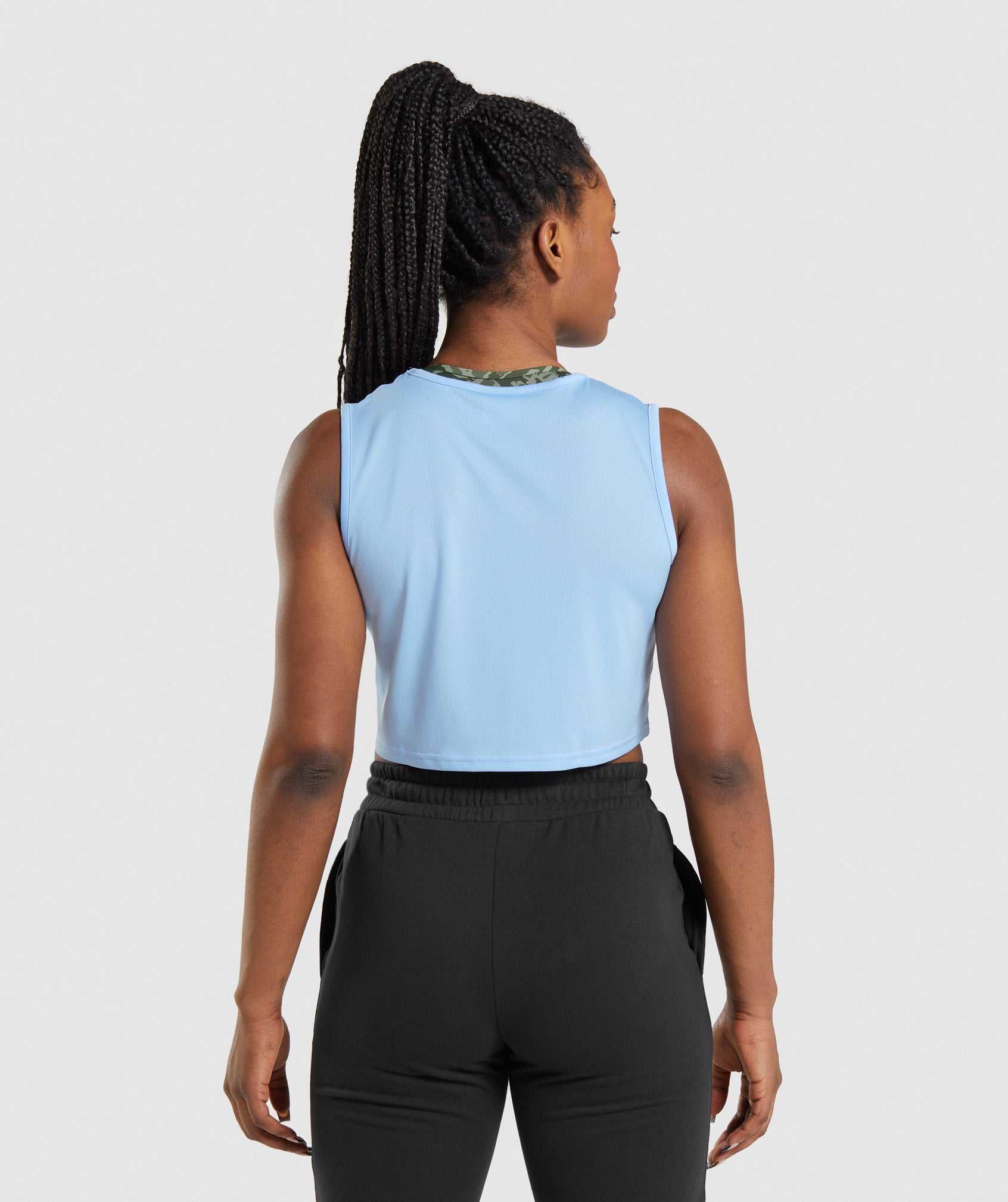 Najfatalniejszy Damskie Gymshark Treningowe Crop Niebieskie | EFOX72534