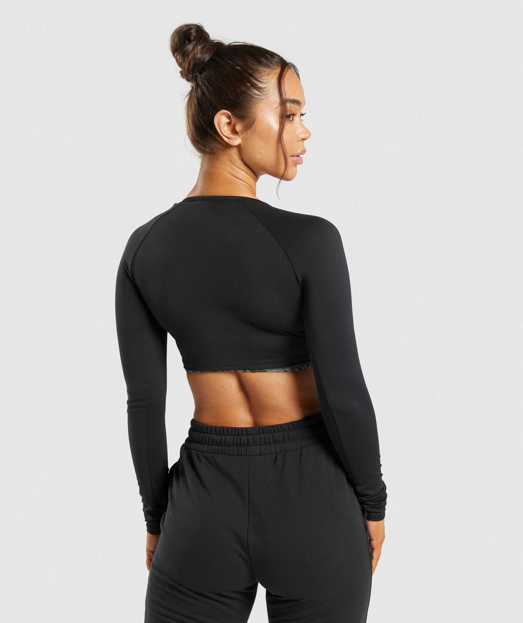 Najfatalniejszy Damskie Gymshark Treningowe Long Sleeve Crop Czarne | GECW52704