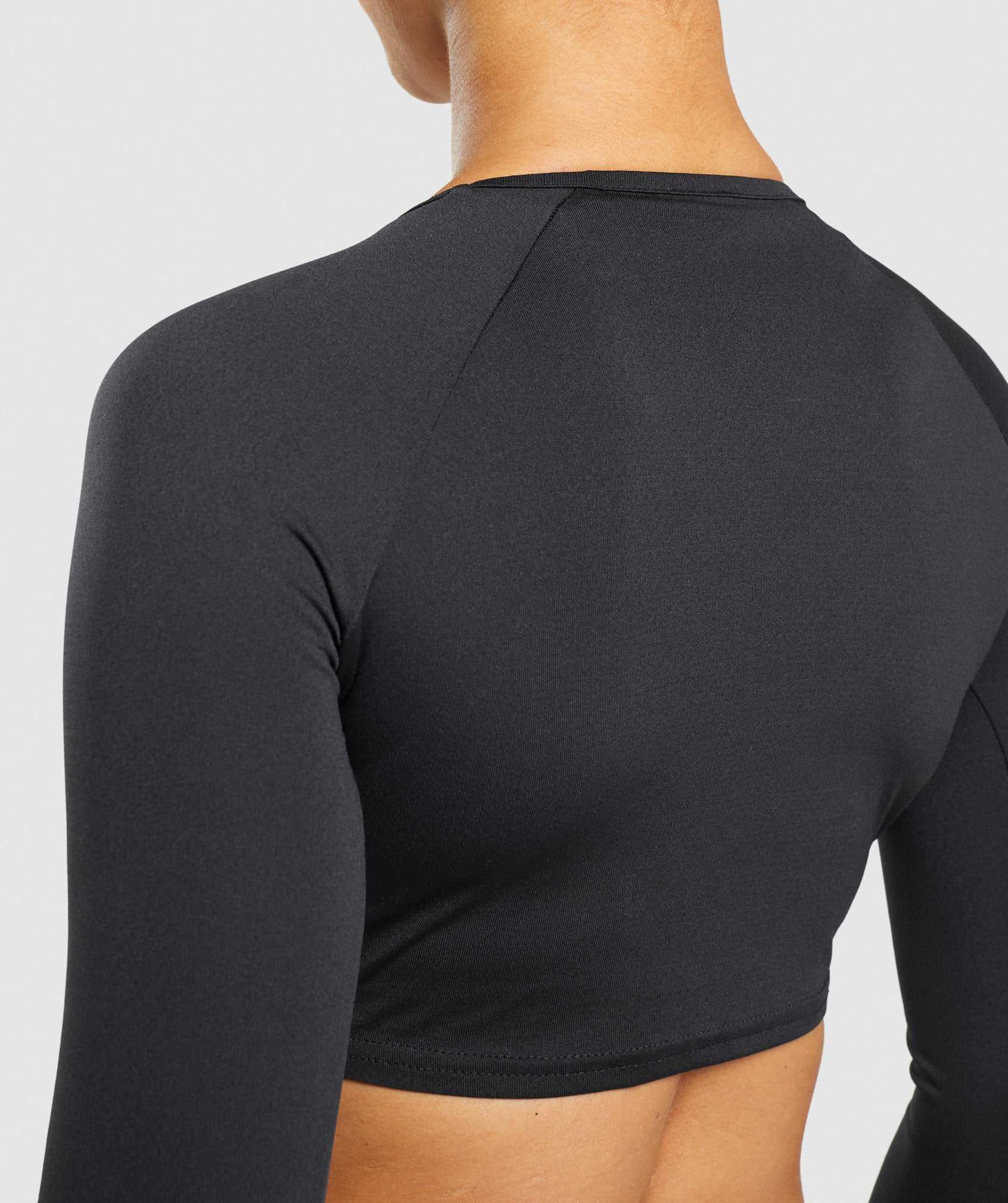 Najfatalniejszy Damskie Gymshark Treningowe Long Sleeve Crop Czarne | GECW52704