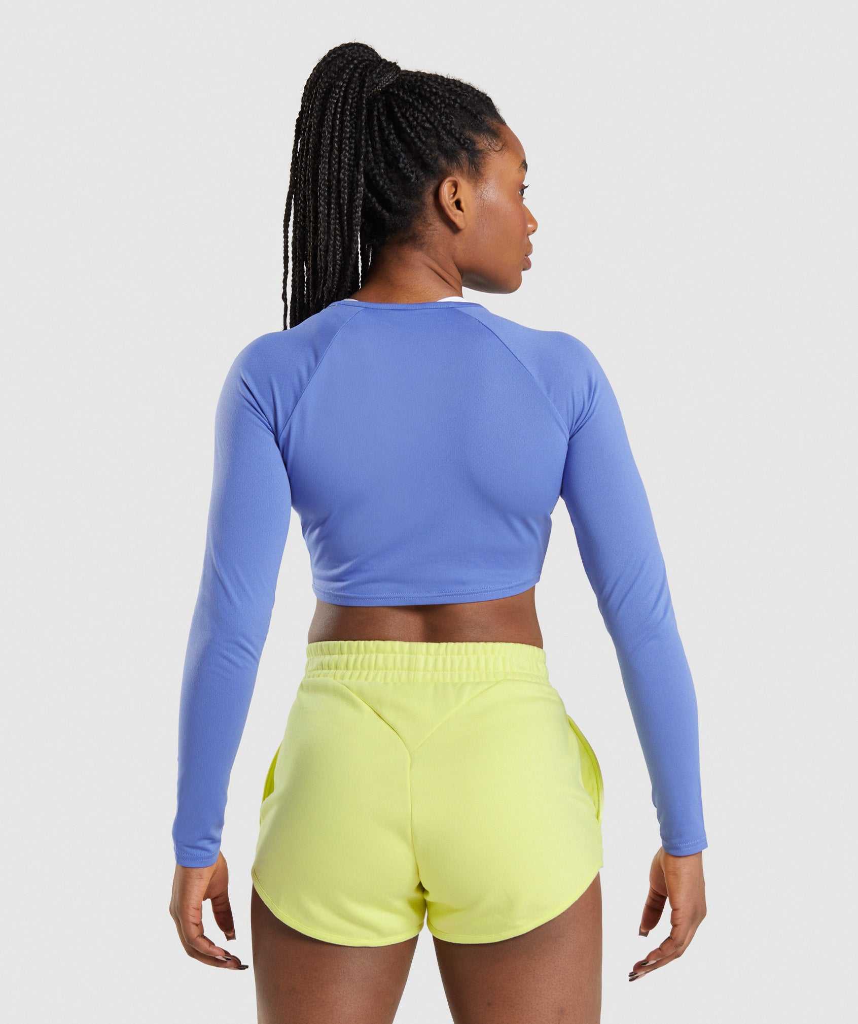 Najfatalniejszy Damskie Gymshark Treningowe Long Sleeve Crop Niebieskie | MKHL92013