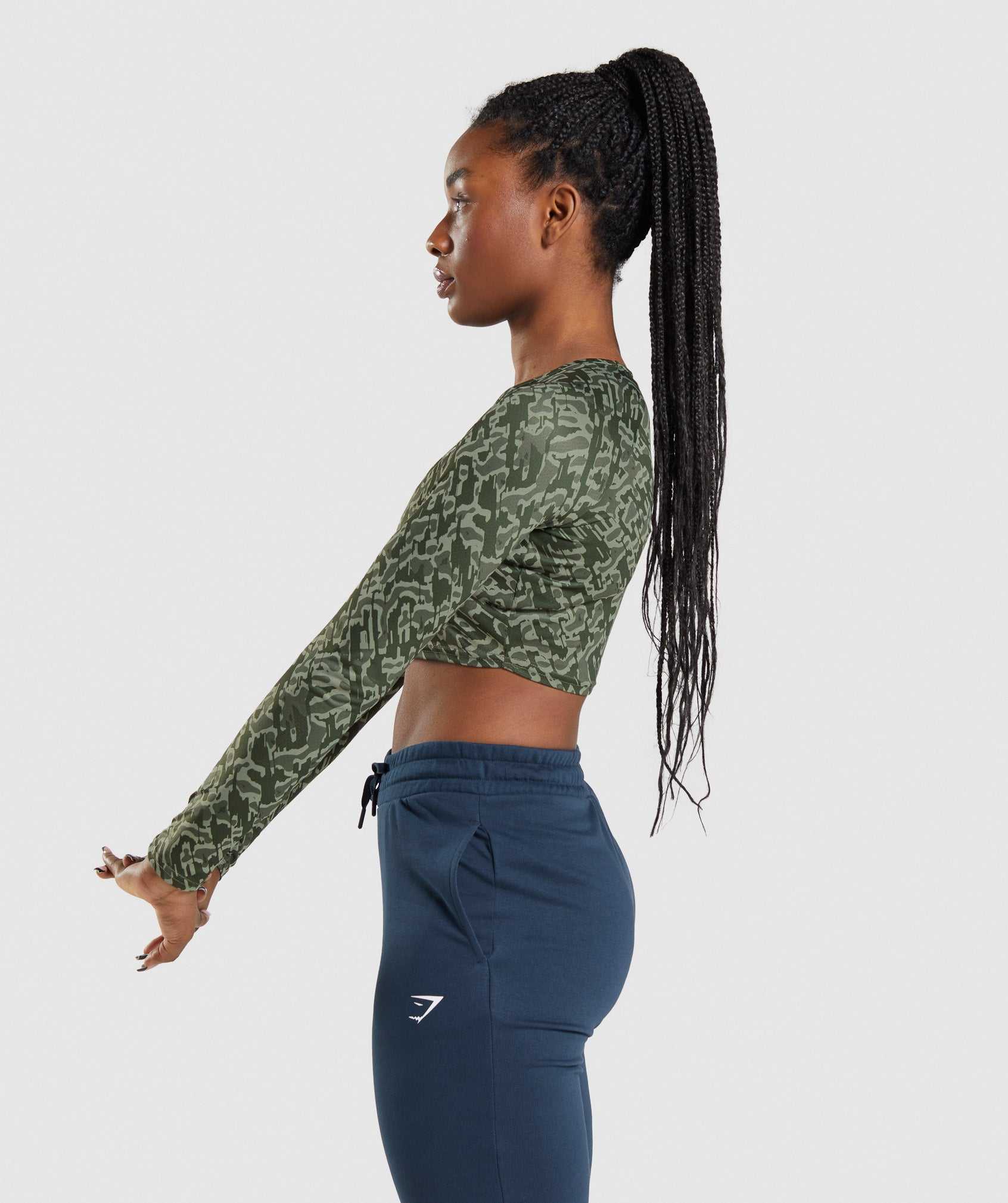 Najfatalniejszy Damskie Gymshark Treningowe Long Sleeve Crop Zielone | RKSY65714