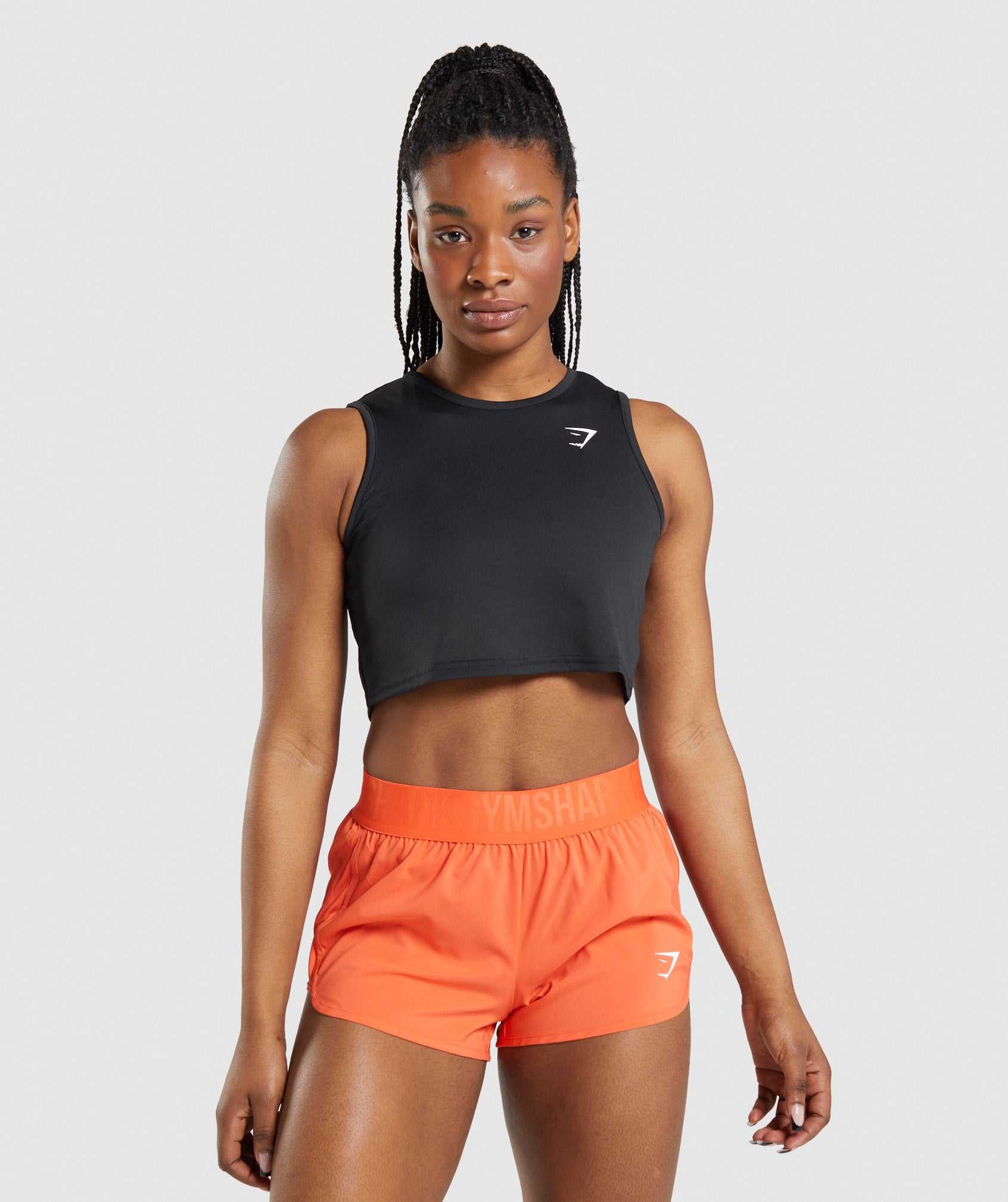 Najfatalniejszy Damskie Gymshark Treningowe Crop Czarne | SQEM72013