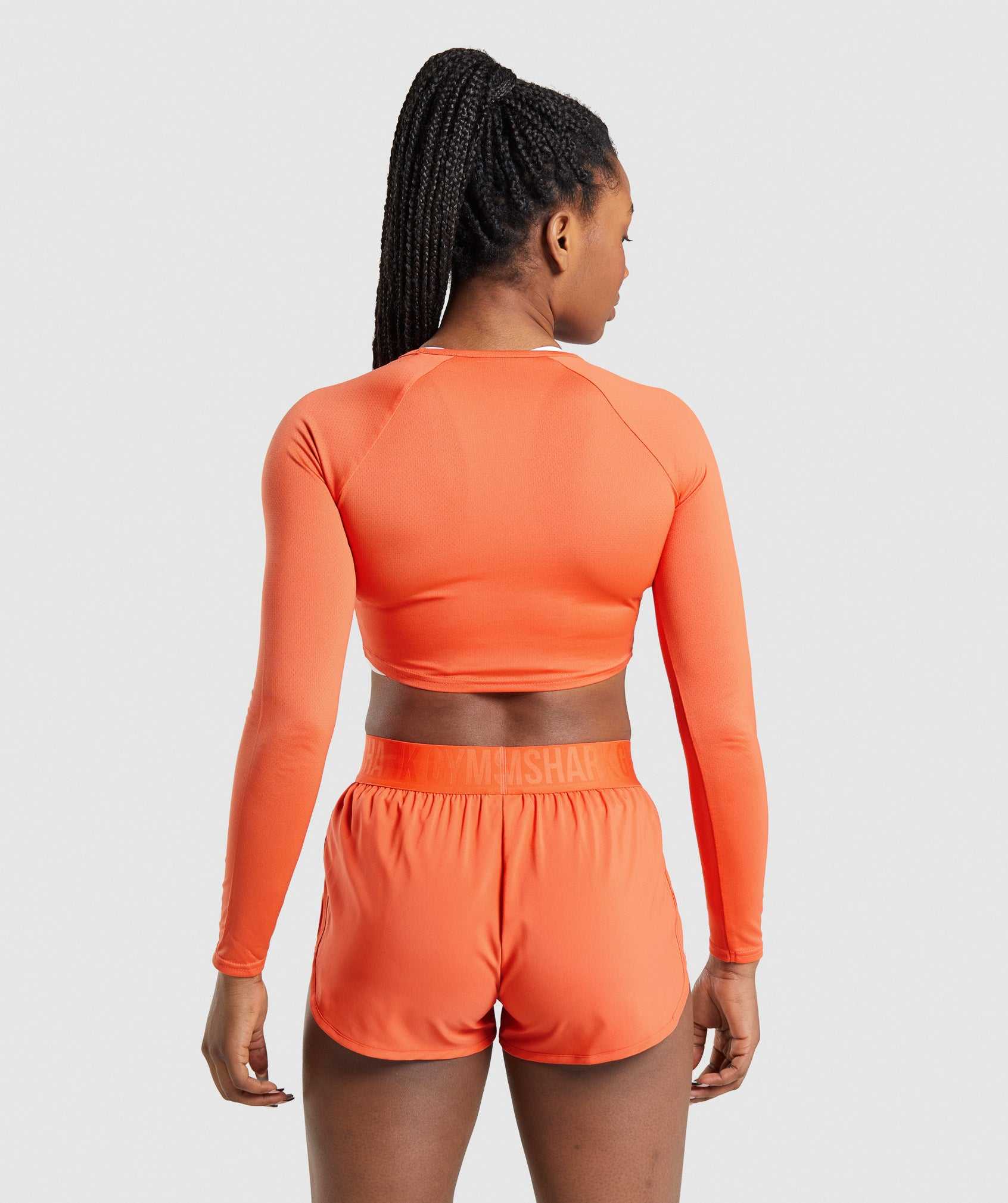 Najfatalniejszy Damskie Gymshark Treningowe Long Sleeve Crop Pomarańczowe | VOQP12854