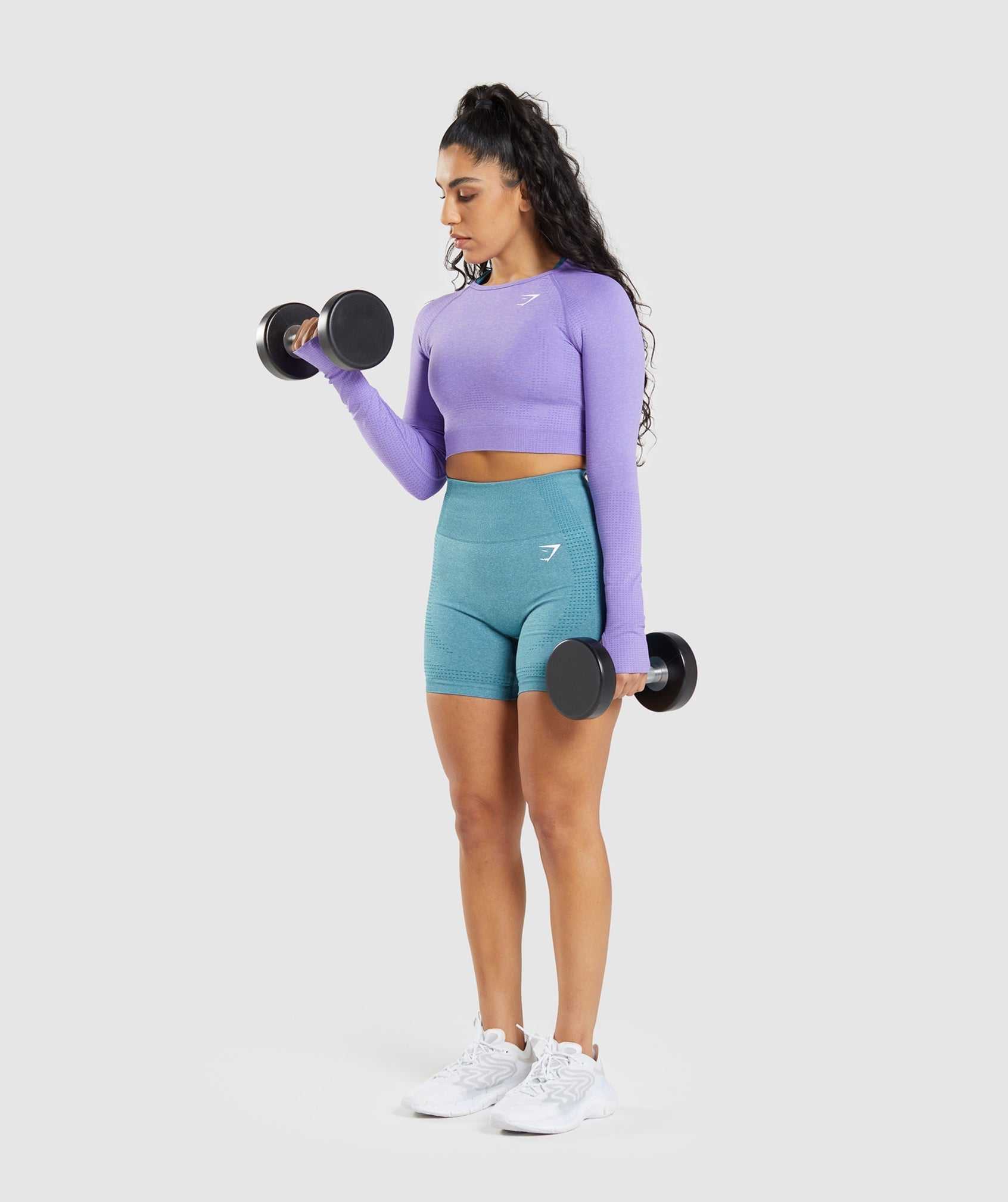 Najfatalniejszy Damskie Gymshark Vital Seamless 2.0 Long Sleeve Crop Głęboka Fioletowe | FQTB31749