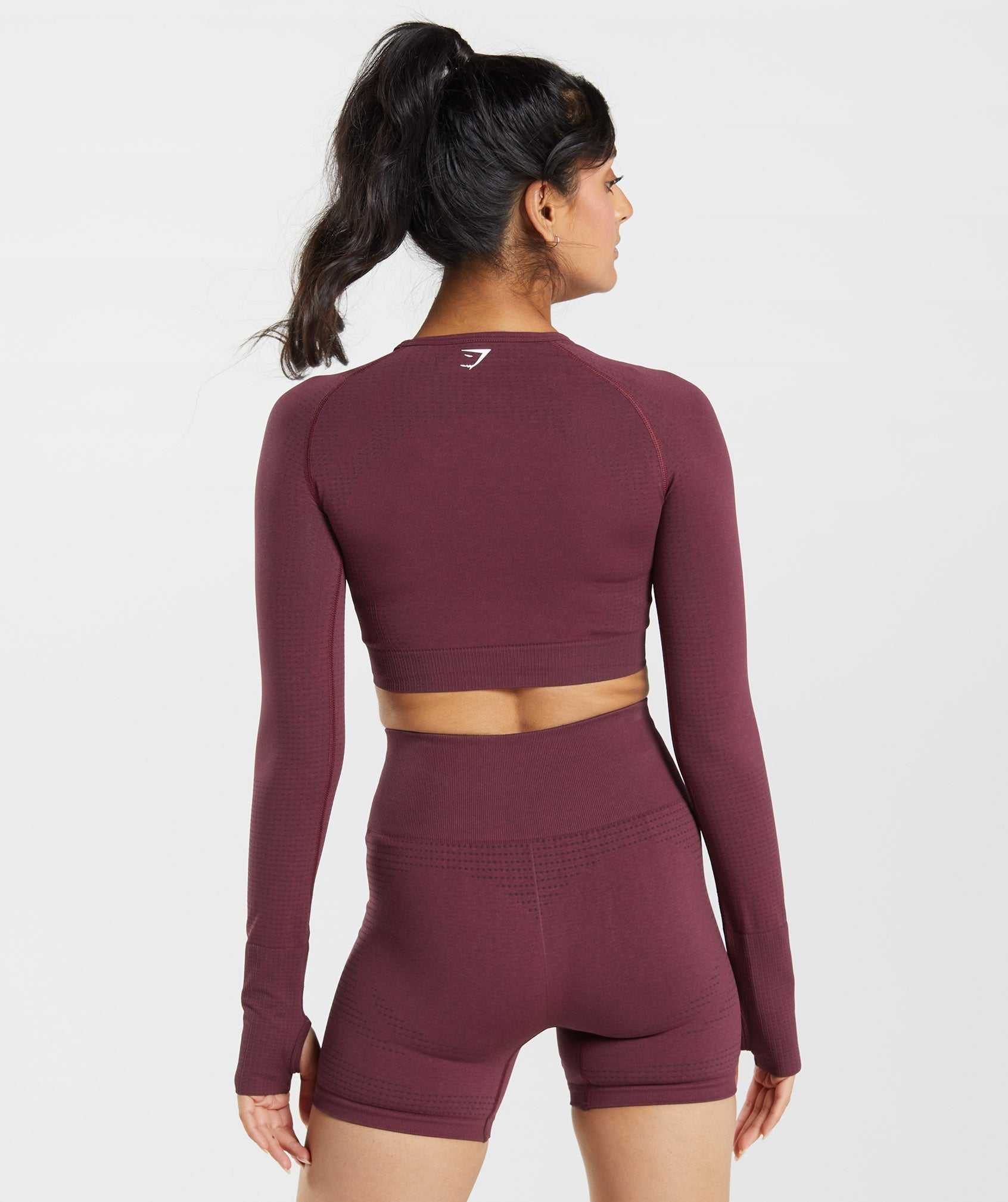 Najfatalniejszy Damskie Gymshark Vital Seamless 2.0 Crop Bordowe | ORCP90486