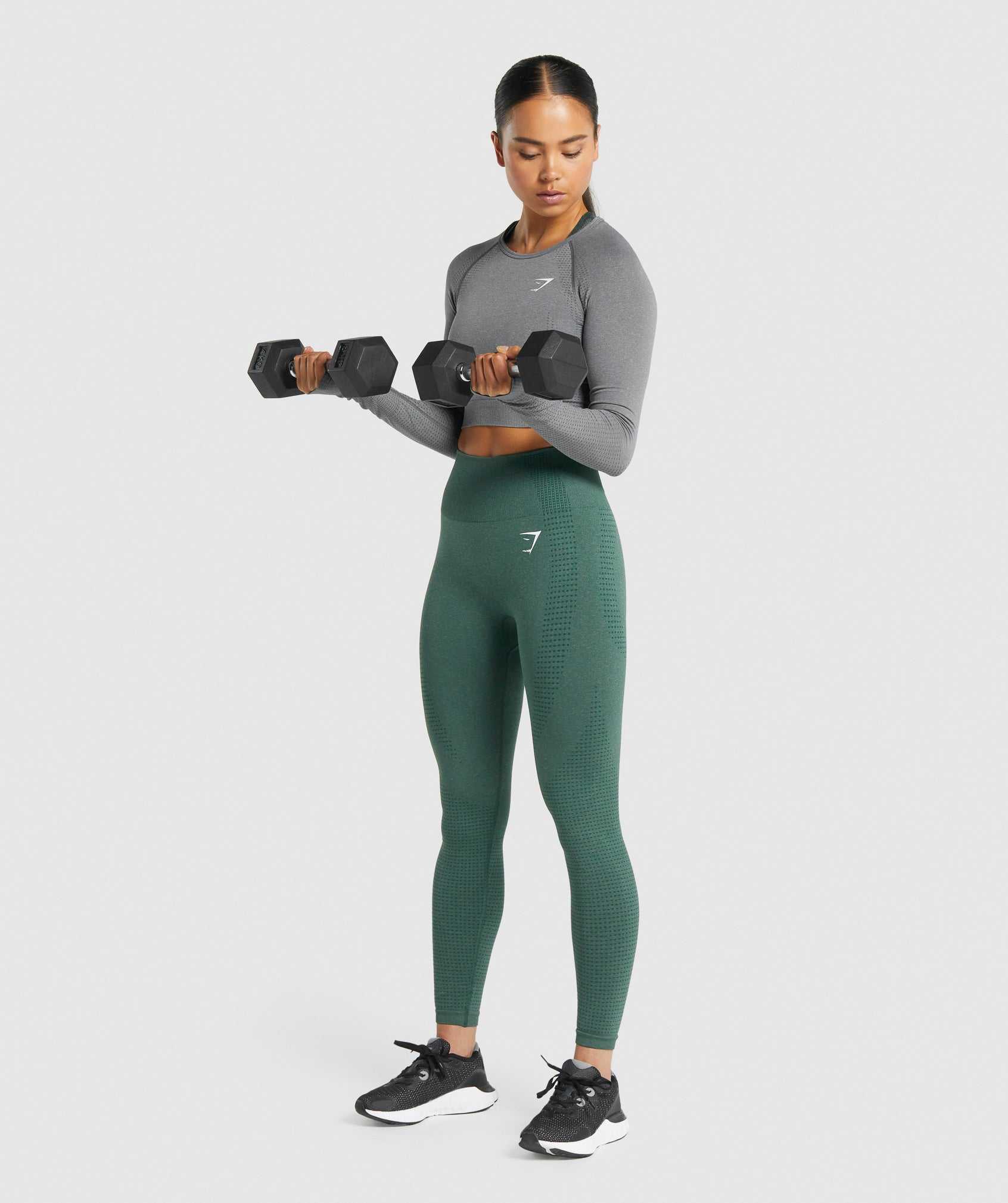 Najfatalniejszy Damskie Gymshark Vital Seamless 2.0 Long Sleeve Crop Szare | PSOE57610