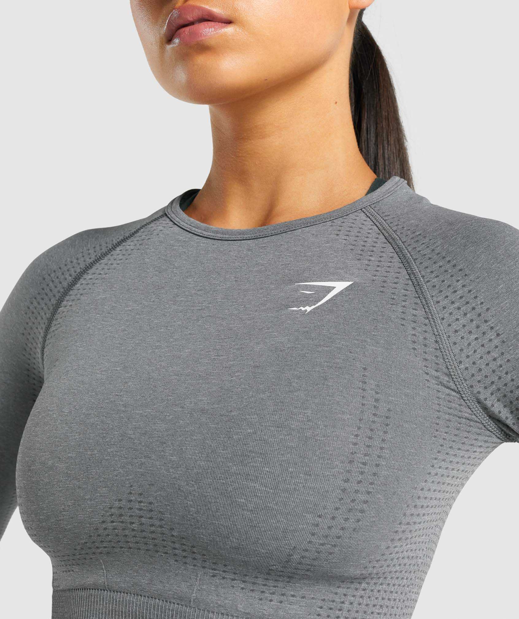 Najfatalniejszy Damskie Gymshark Vital Seamless 2.0 Long Sleeve Crop Szare | PSOE57610