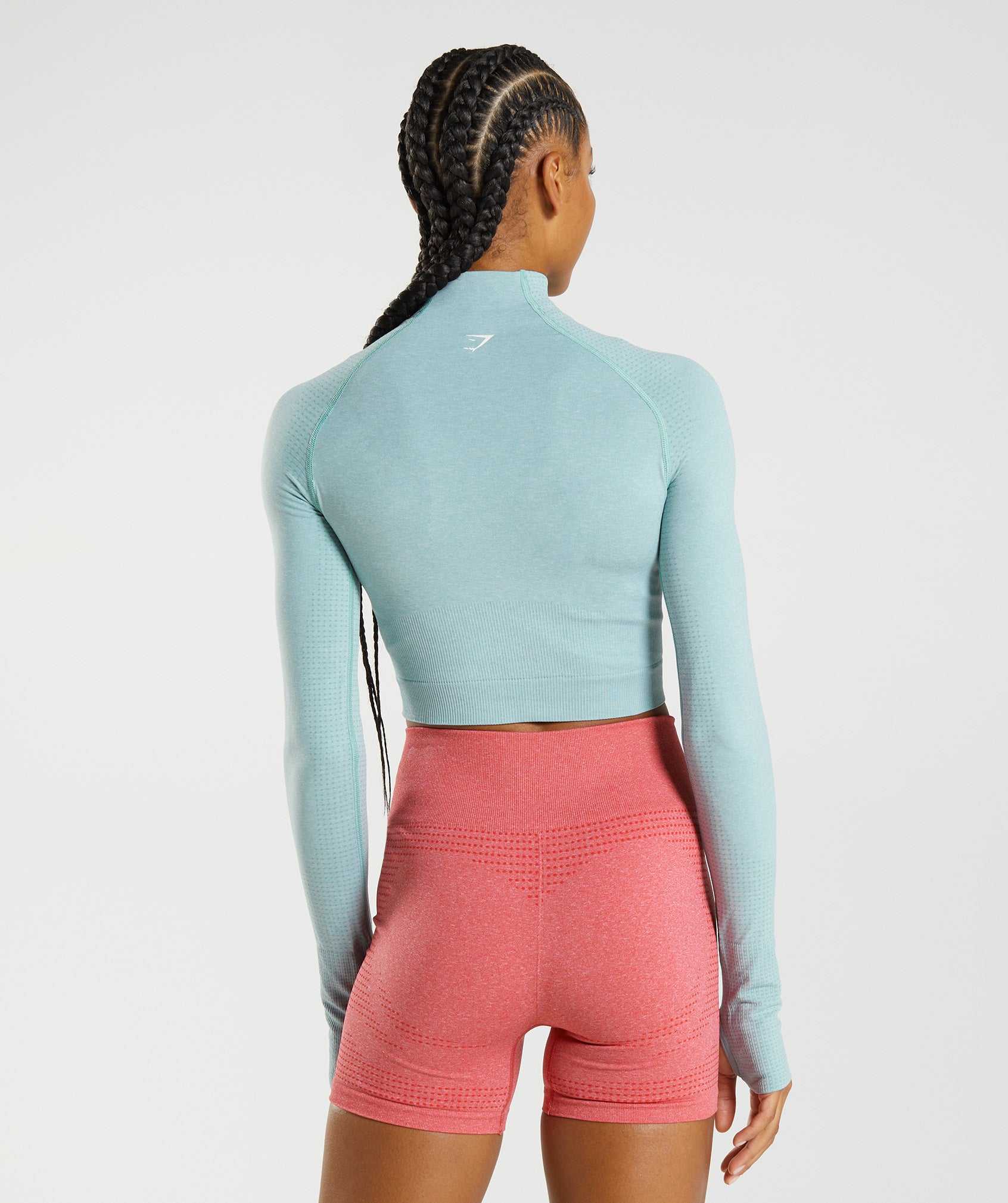 Najfatalniejszy Damskie Gymshark Vital Seamless 2.0 High Neck Midi Niebieskie | UQRC86704