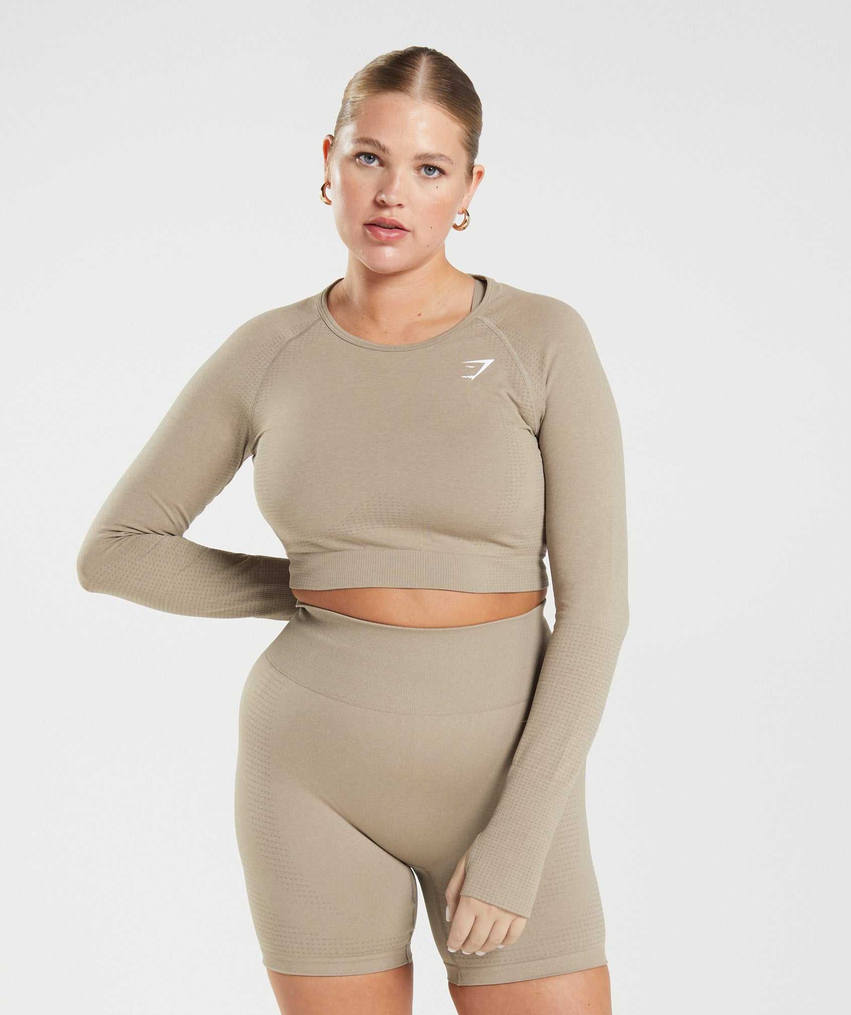 Najfatalniejszy Damskie Gymshark Vital Seamless 2.0 Crop Głęboka Żółte Brązowe | YPGW62870