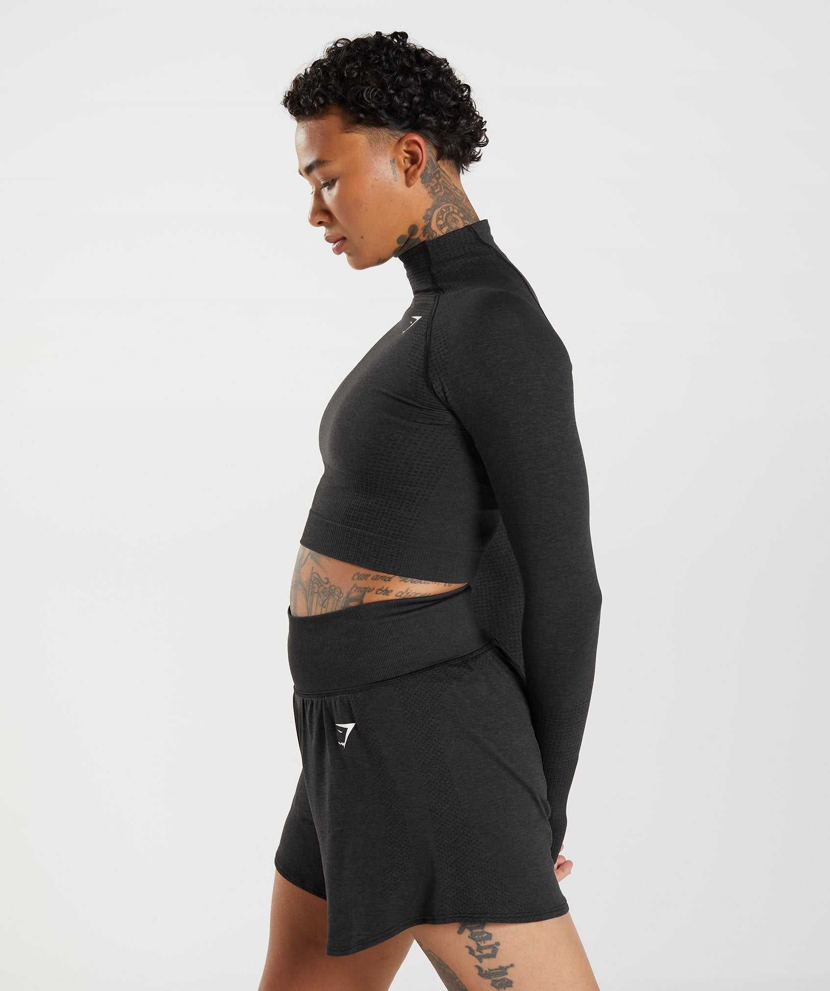 Najfatalniejszy Damskie Gymshark Vital Seamless 2.0 High Neck Midi Czarne | YQXA73821