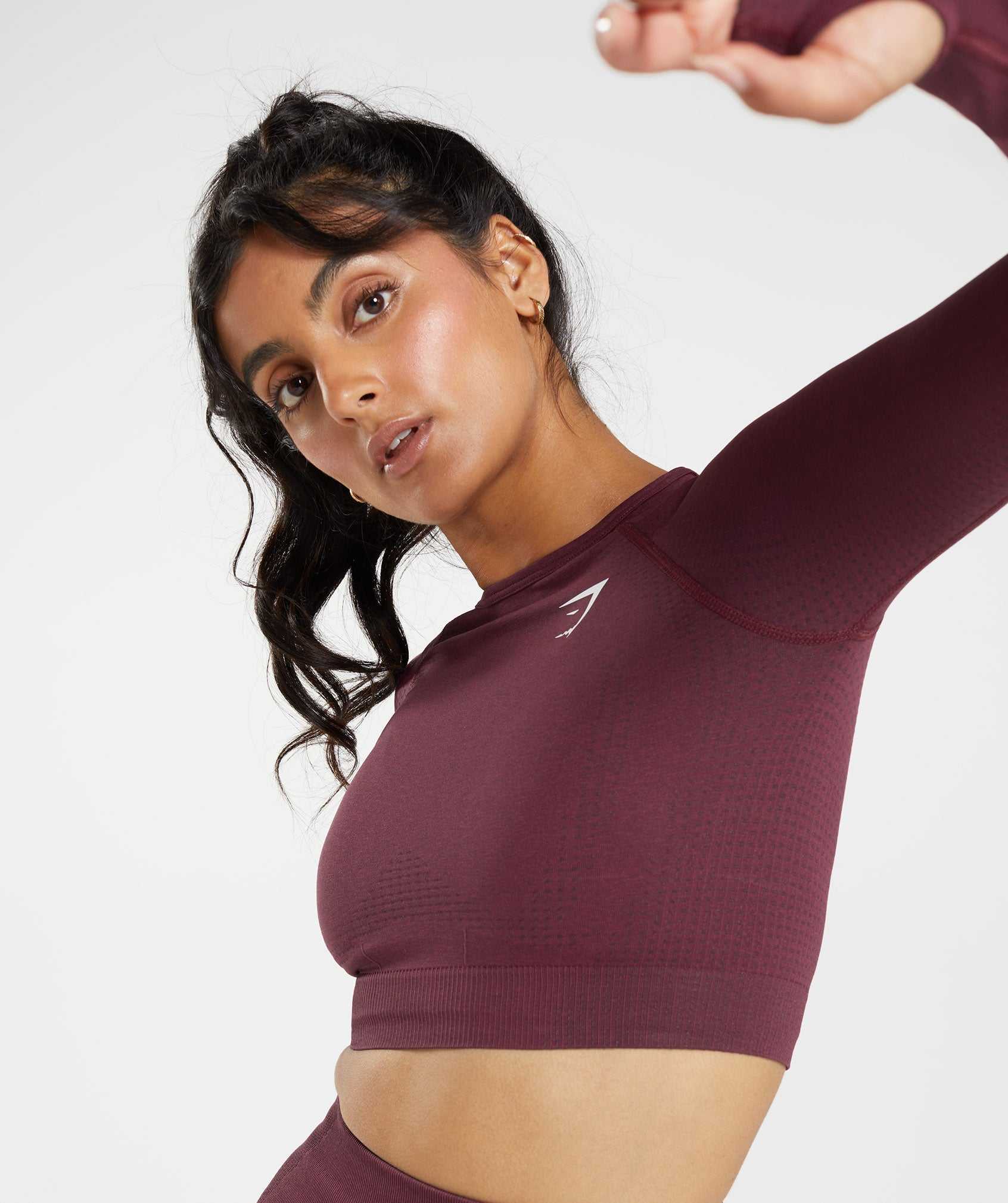 Najfatalniejszy Damskie Gymshark Vital Seamless 2.0 Crop Bordowe | ZWMC47938