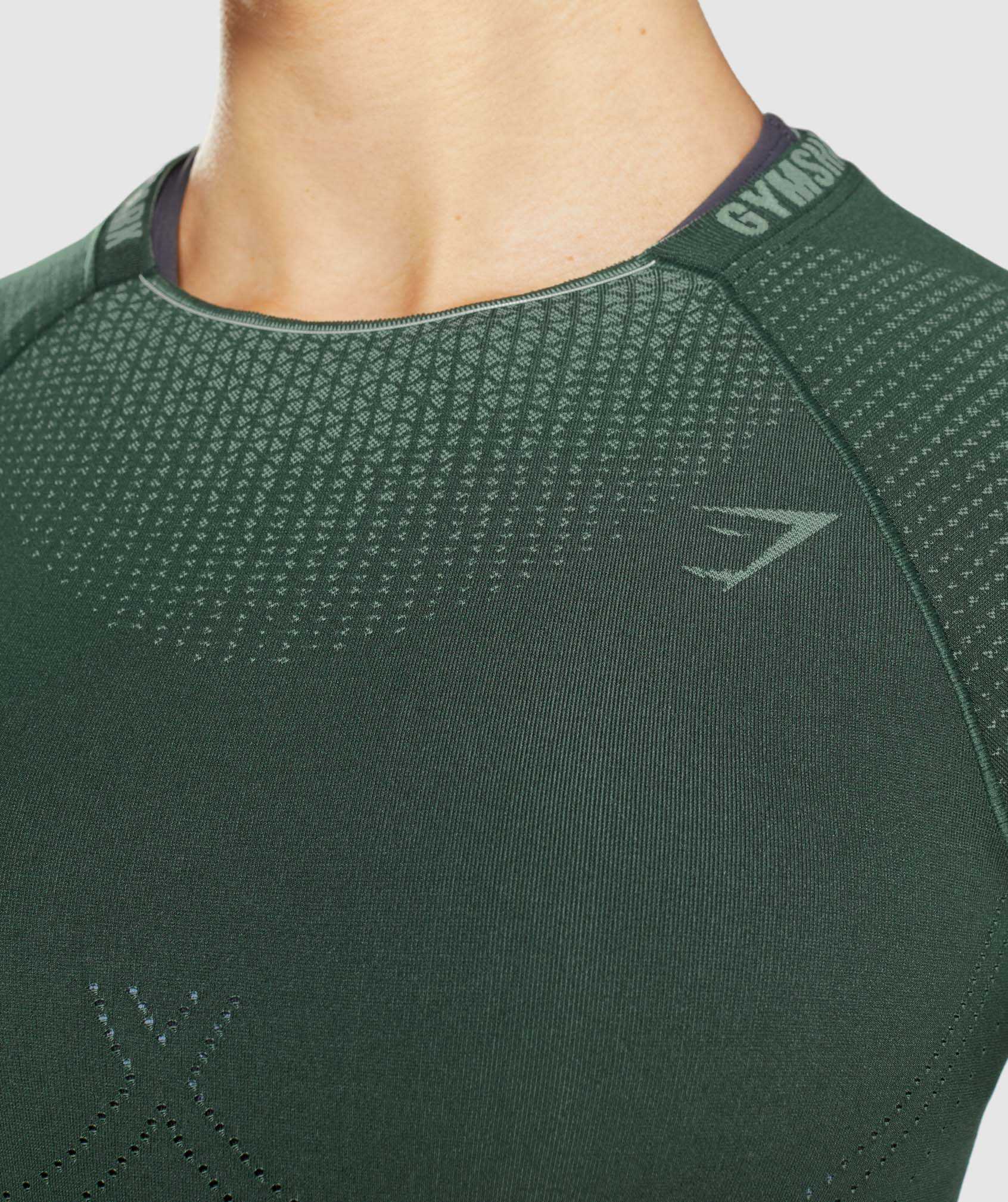 Podkoszulki Damskie Gymshark Apex Seamless Crop Obsidian Zielone Zielone | GPUZ49821