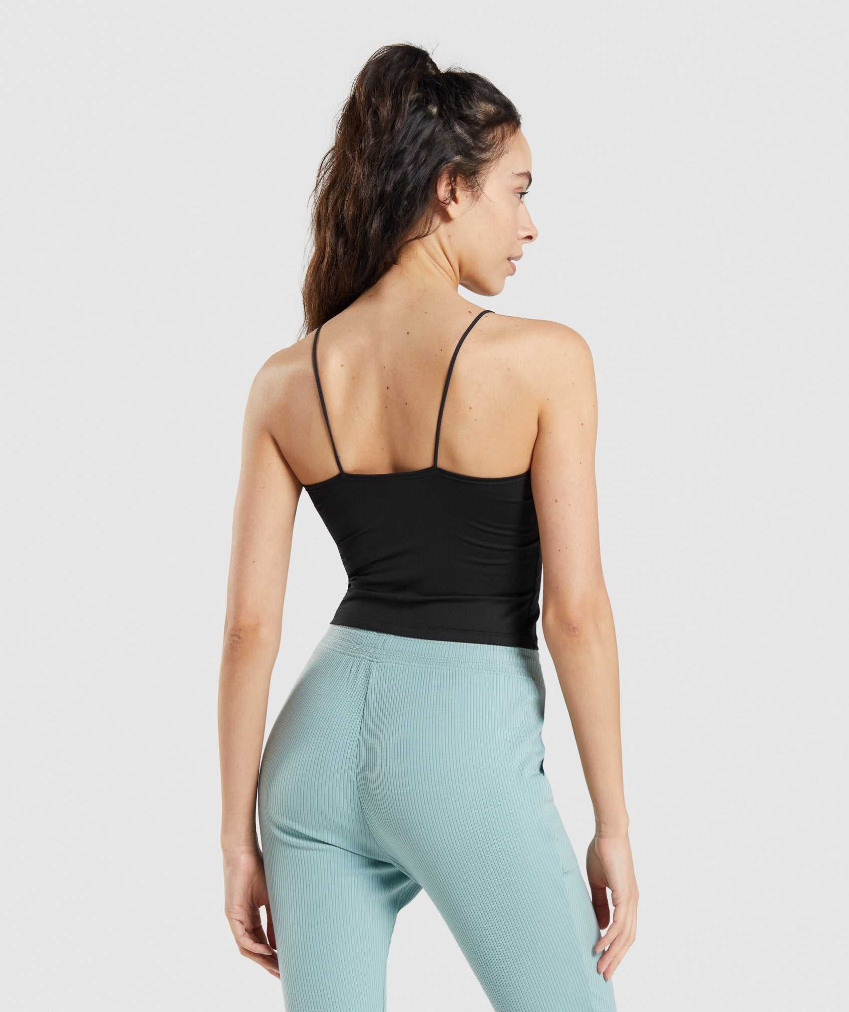 Podkoszulki Damskie Gymshark Pause Cami Czarne | QLYX65197