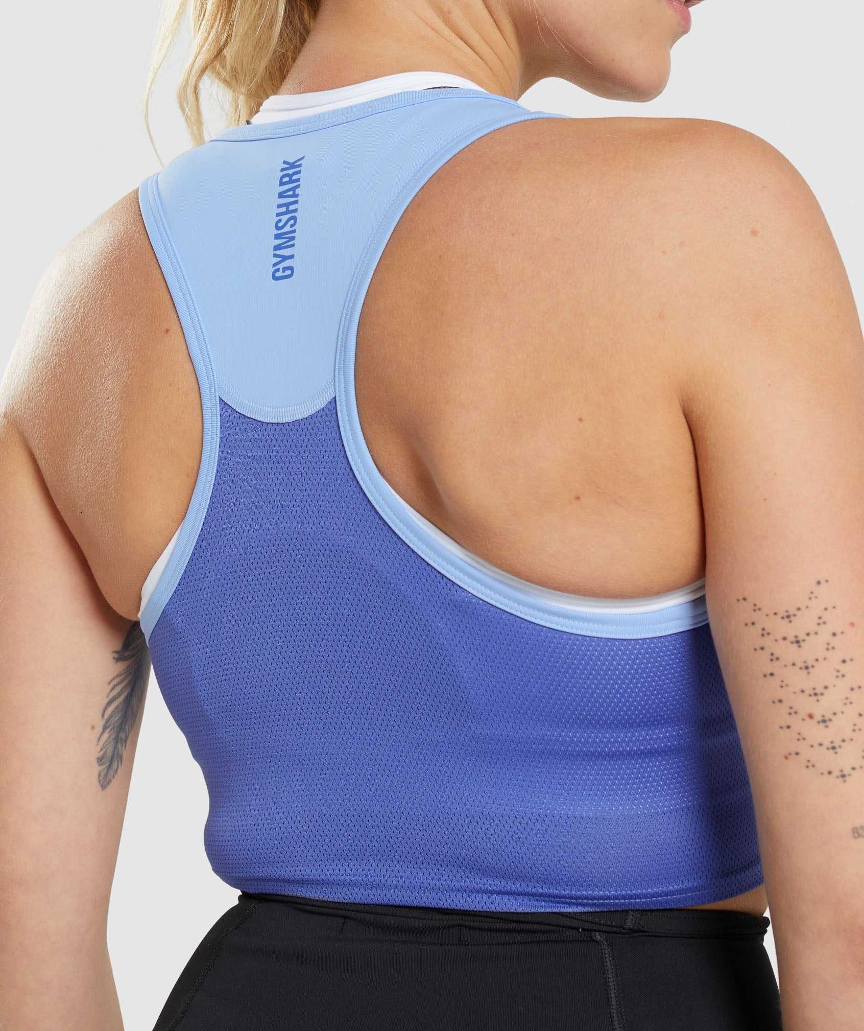 Podkoszulki Damskie Gymshark Pulse Crop Niebieskie Niebieskie | DVRC02189