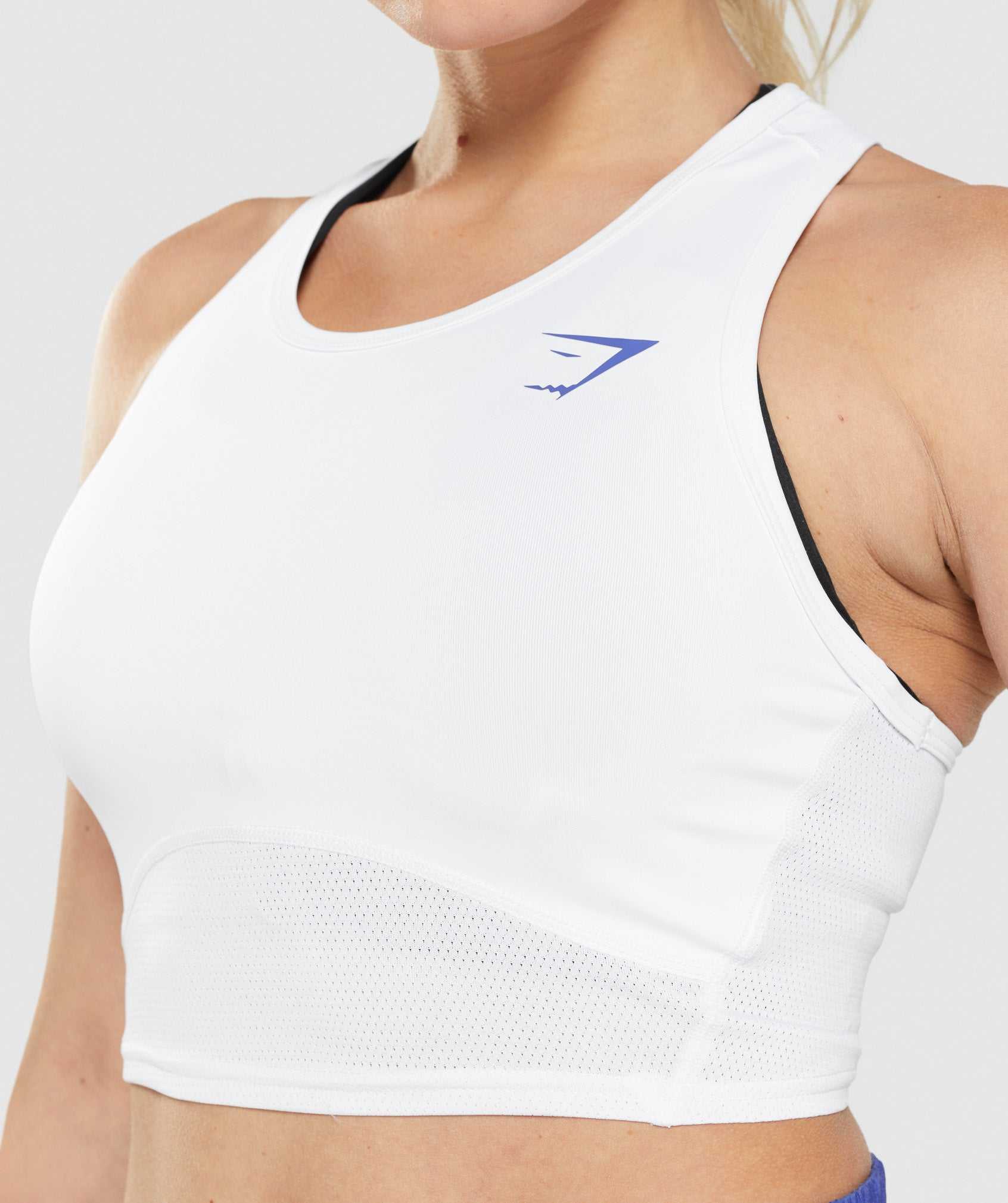 Podkoszulki Damskie Gymshark Pulse Crop Białe | EBNP67801