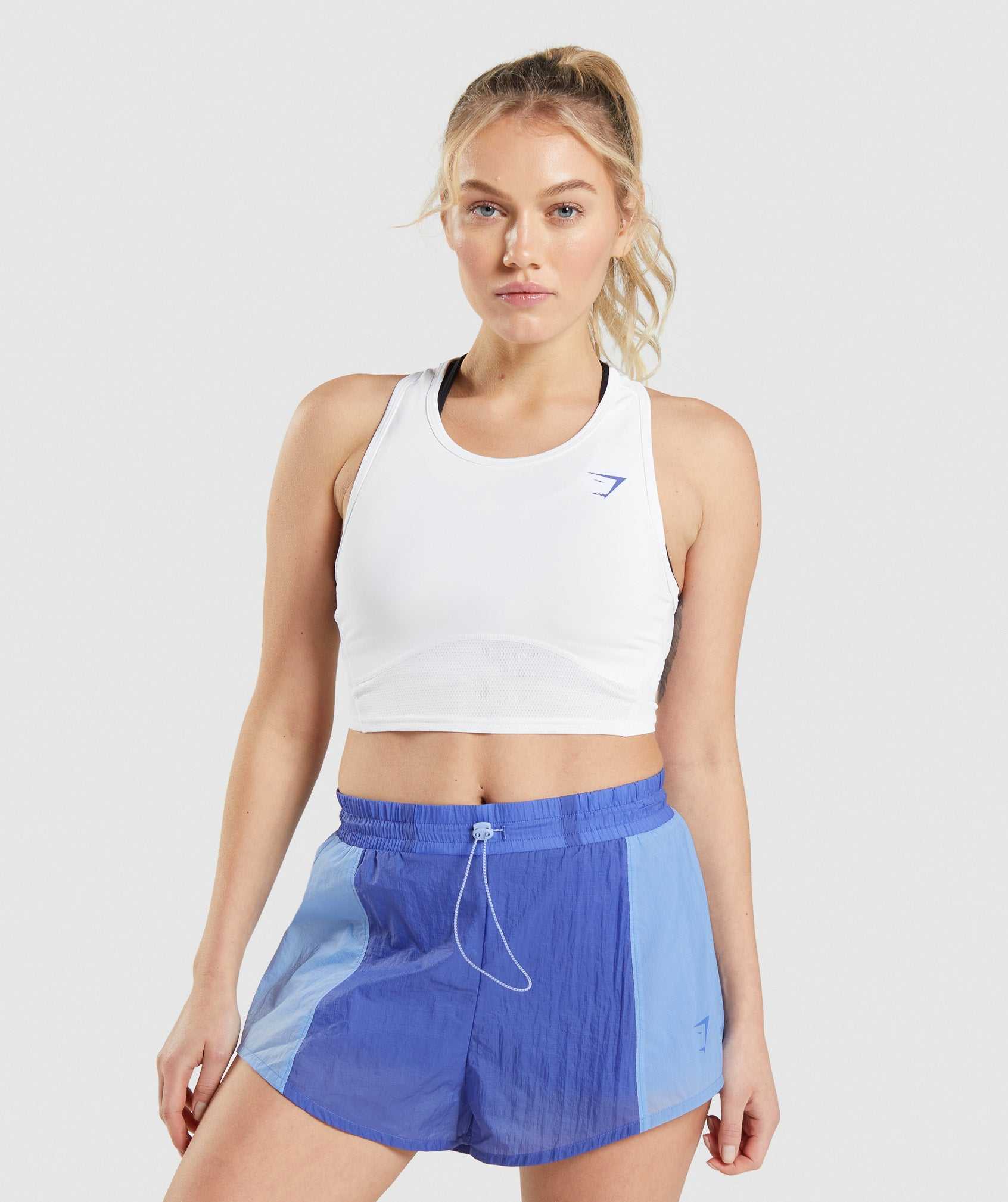 Podkoszulki Damskie Gymshark Pulse Crop Białe | MPZF60273