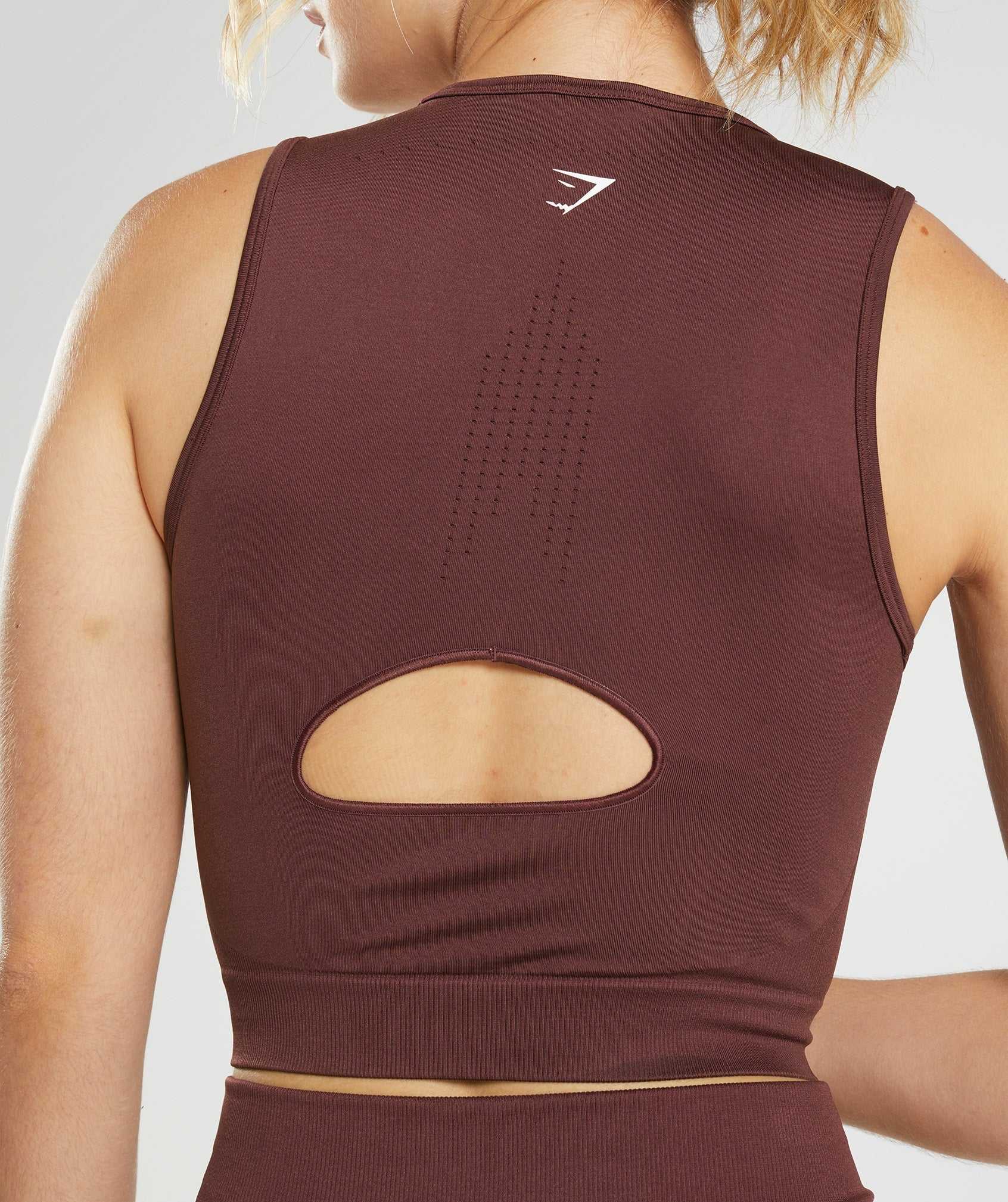 Podkoszulki Damskie Gymshark Sweat Seamless Midi Bordowe | IHNQ43079