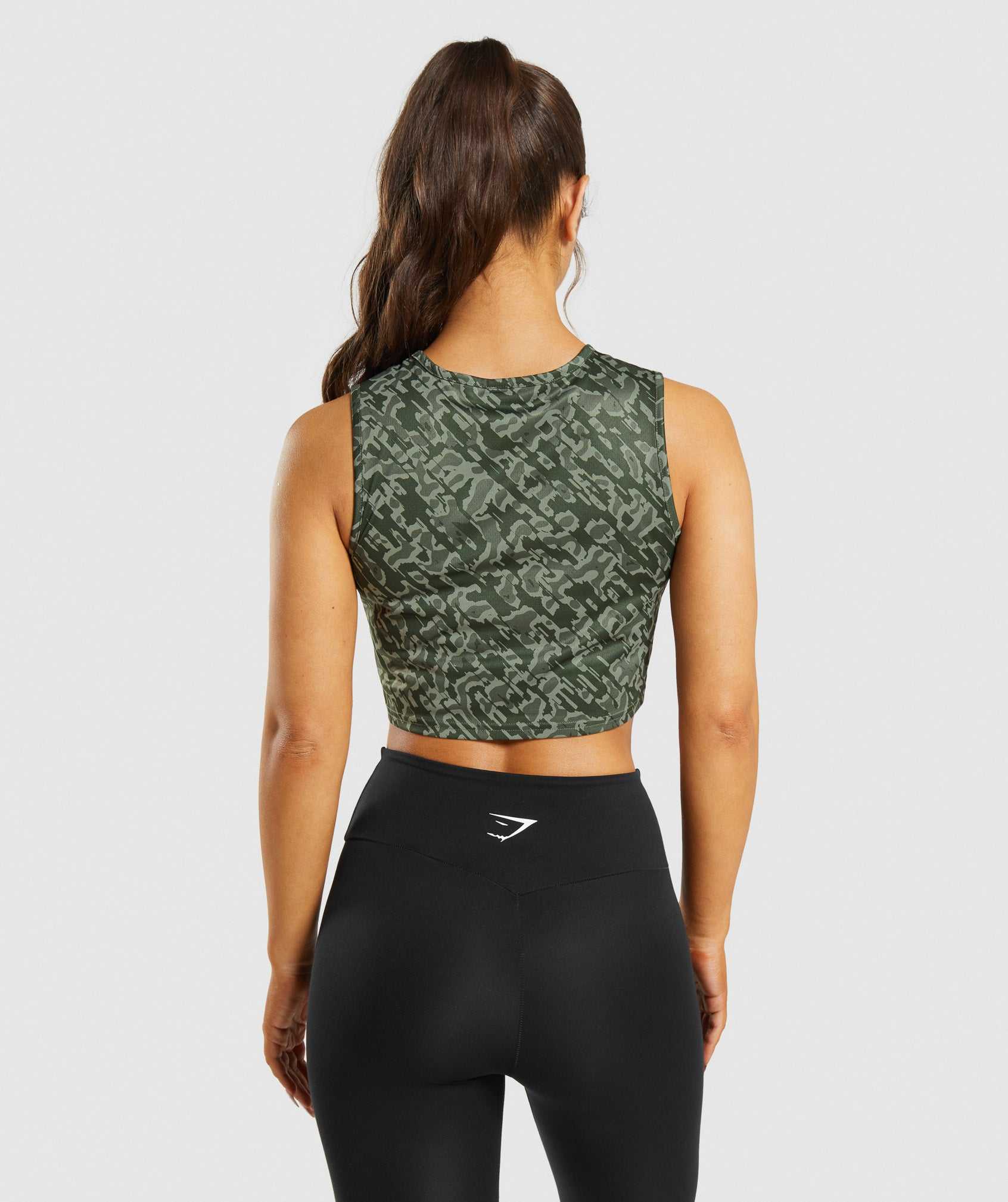 Podkoszulki Damskie Gymshark Treningowe Crop Zielone | KPJX50394