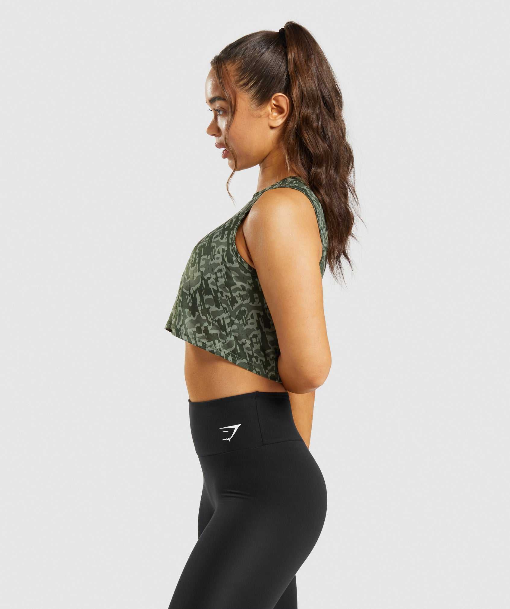 Podkoszulki Damskie Gymshark Treningowe Crop Zielone | KPJX50394