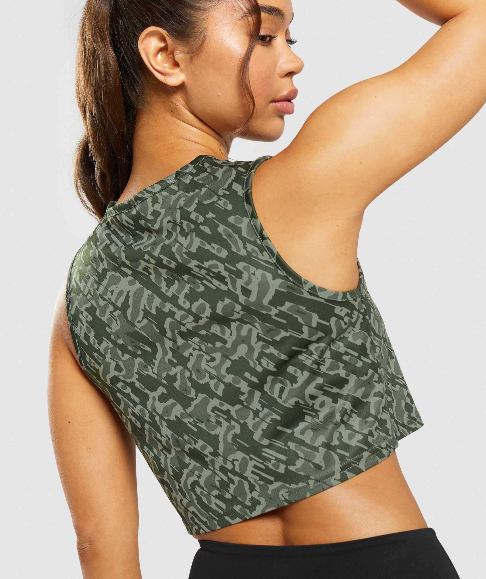 Podkoszulki Damskie Gymshark Treningowe Crop Zielone | KPJX50394