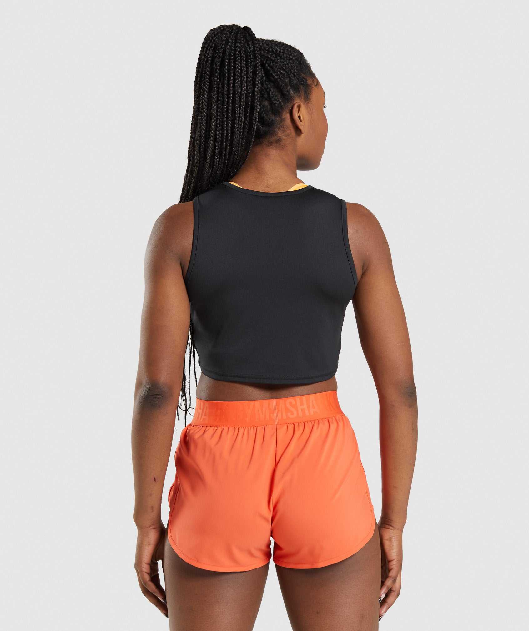 Podkoszulki Damskie Gymshark Treningowe Crop Czarne | NORA43167