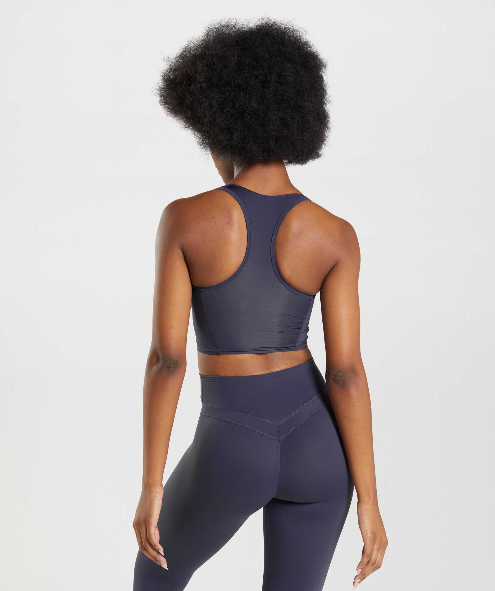 Podkoszulki Damskie Gymshark Whitney Crop Indygo Granatowe | JGYF42830