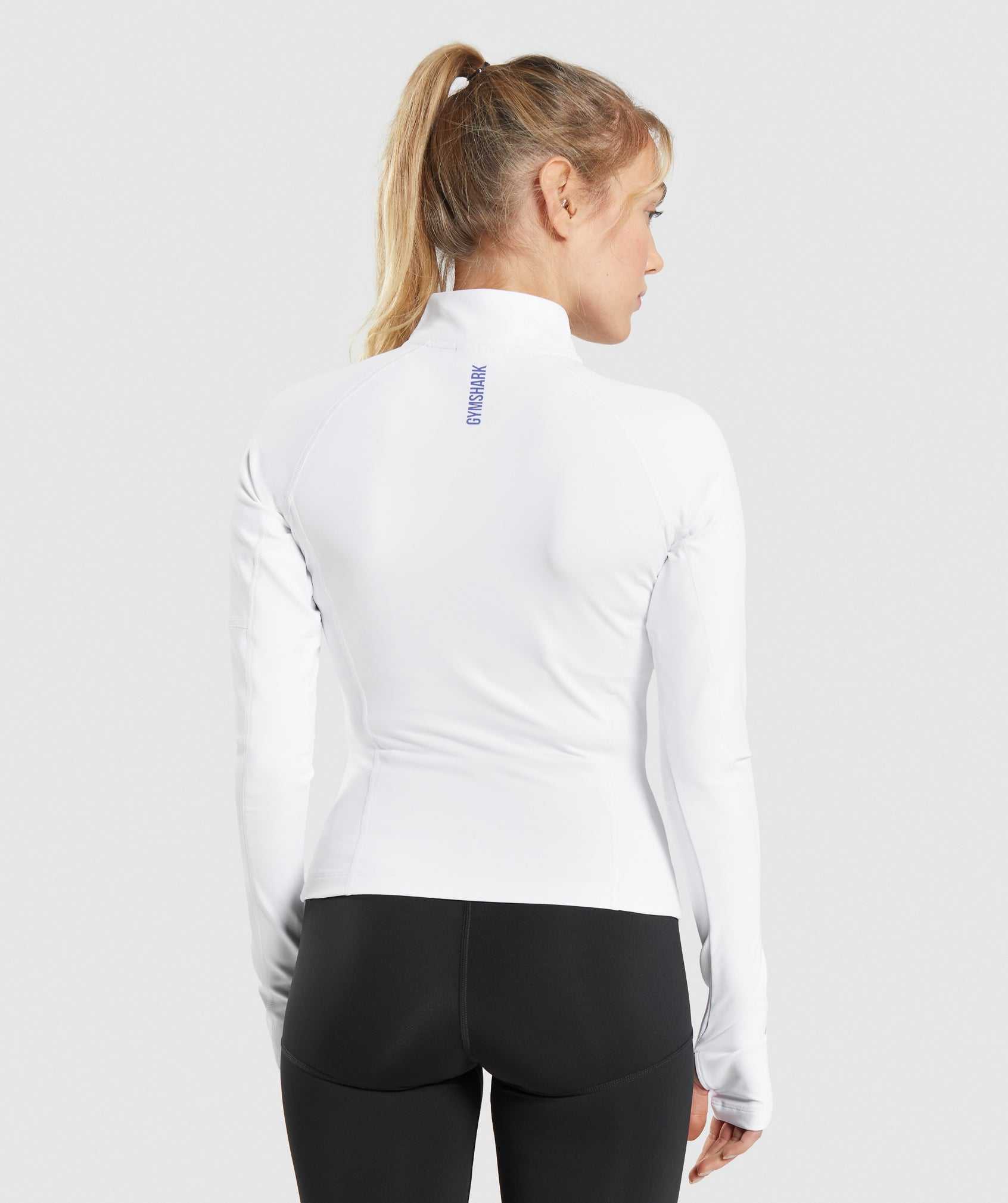 Pulowery Damskie Gymshark Pulse 1/4 Zip Białe | HIXZ74609