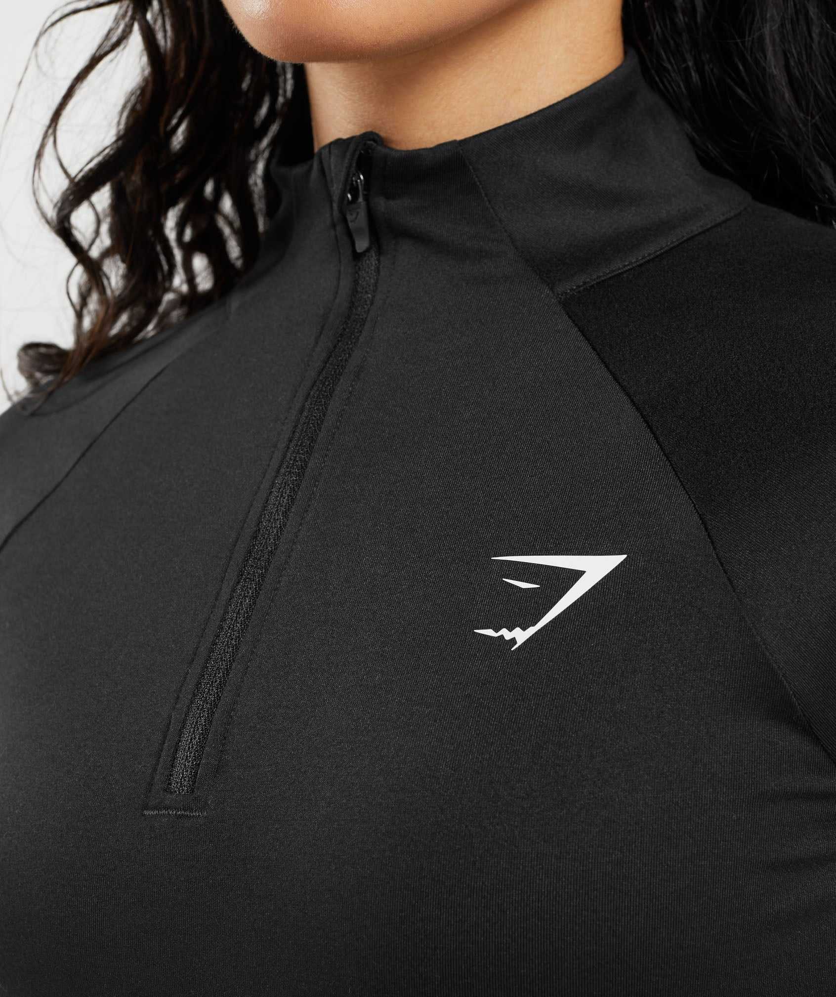 Pulowery Damskie Gymshark Treningowe 1/4 Zip Czarne | NBWU43682