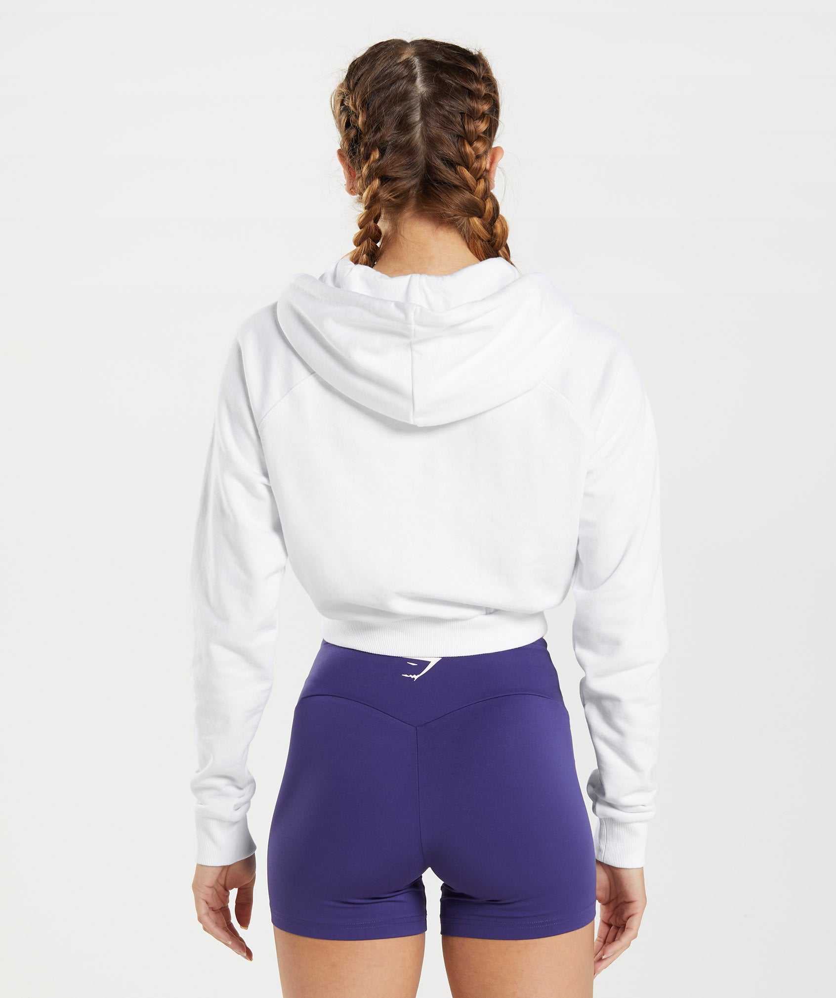 Pulowery Damskie Gymshark Treningowe Cropped Białe | DQUT30478