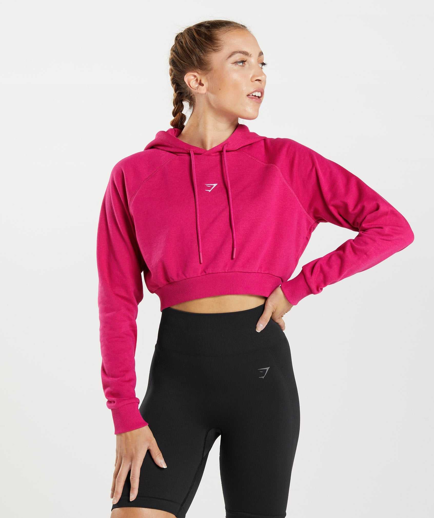 Pulowery Damskie Gymshark Treningowe Cropped Różowe | GOIQ39187