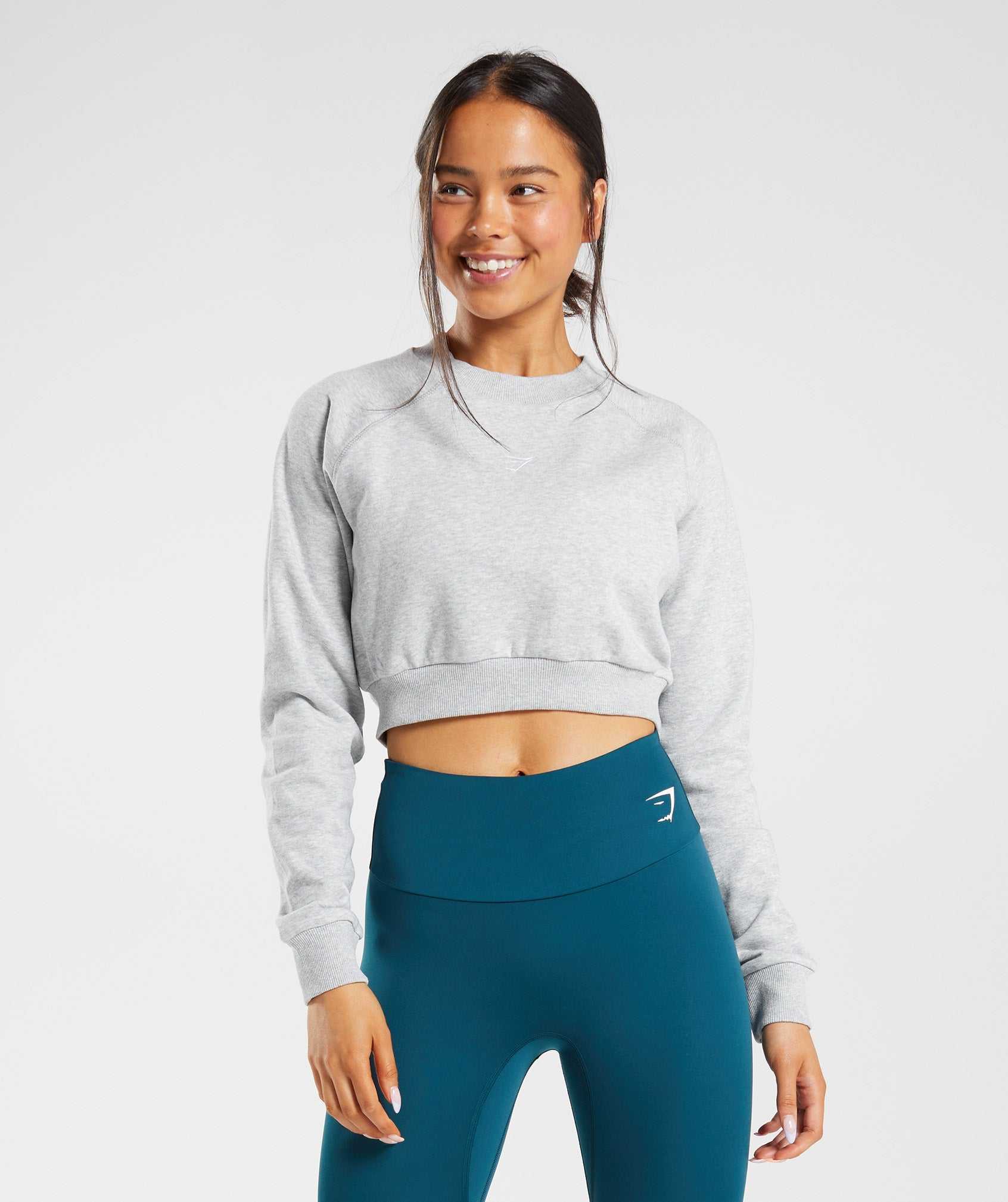 Pulowery Damskie Gymshark Treningowe Cropped Swetry Głęboka Szare | WOPX06493